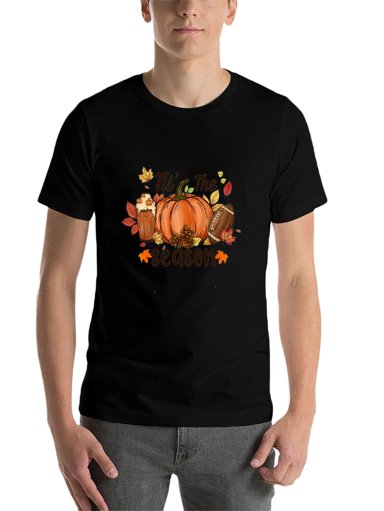 Black Fall Season T-Shirt view 7