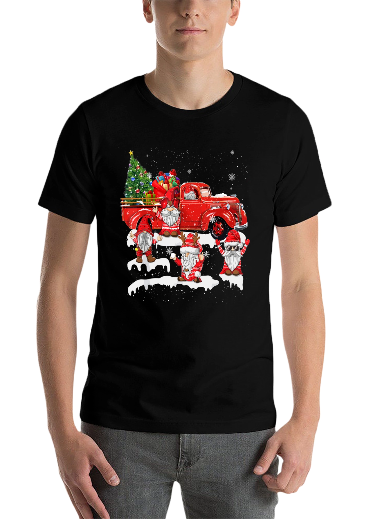 Christmas Gnome Truck T-Shirt - 7