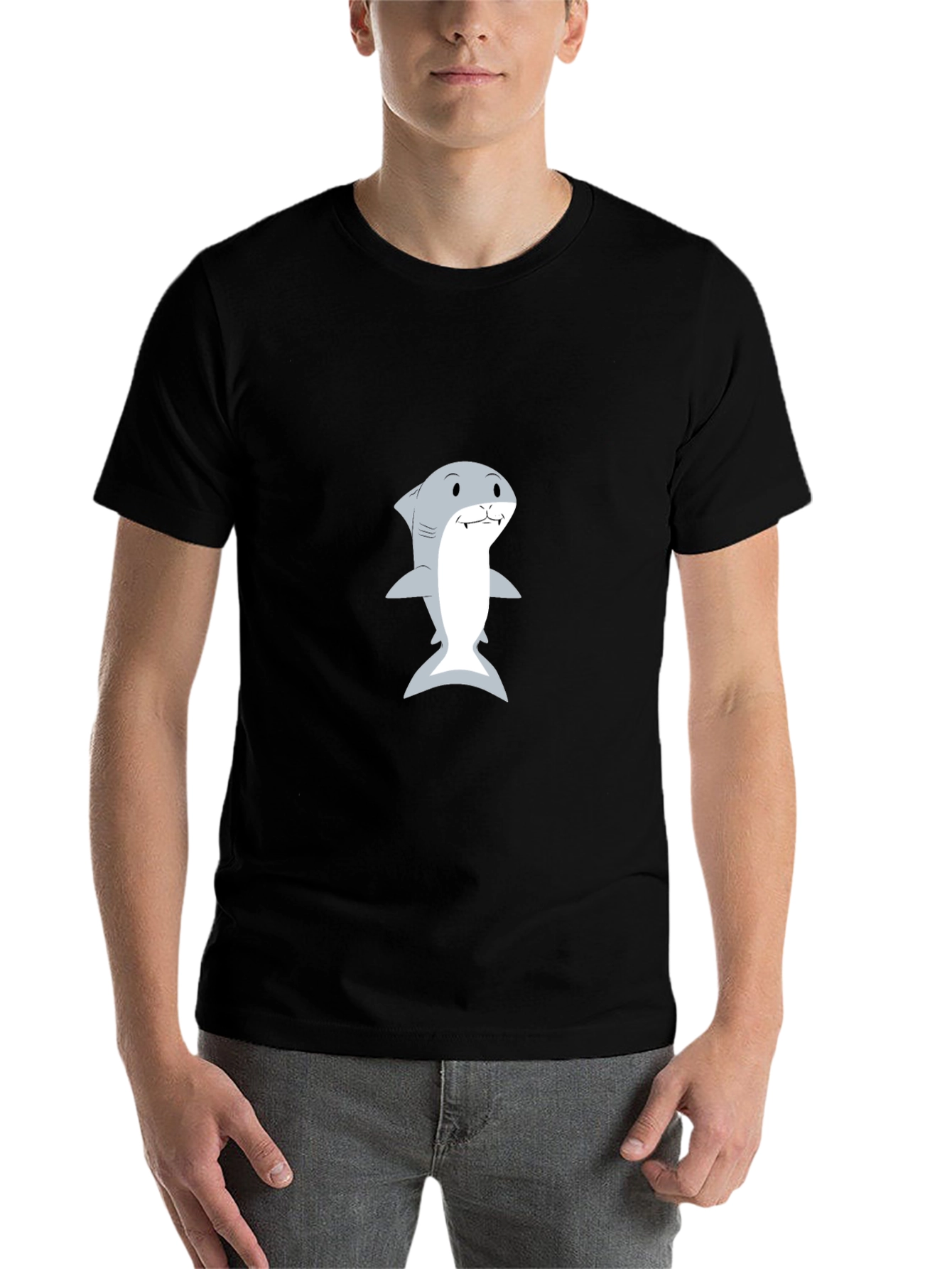 Black Shark Graphic Tee - Men's Black T-Shirt view 7