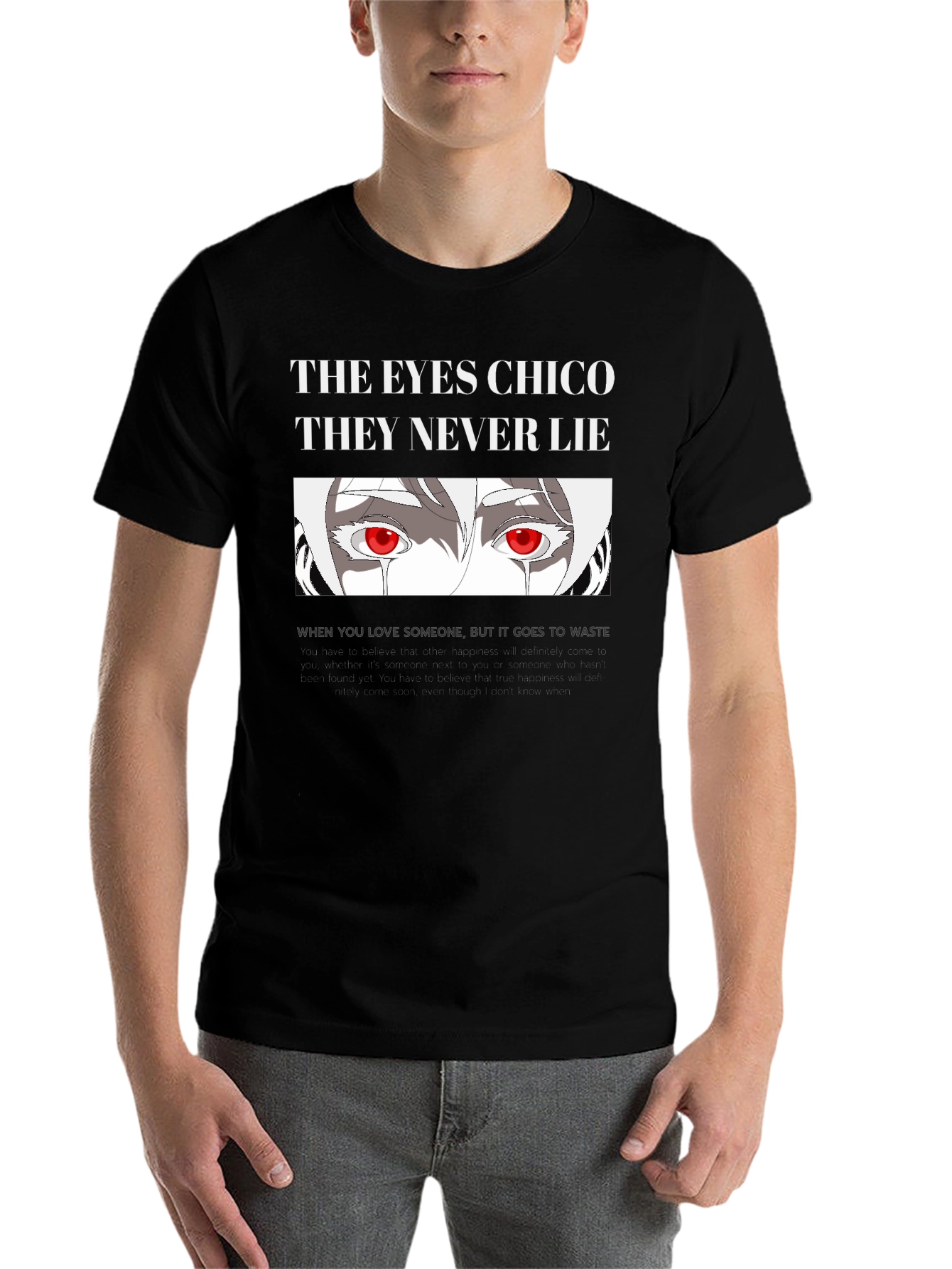 Black The Eyes Chico T-Shirt - Never Lie Graphic Tee view 7