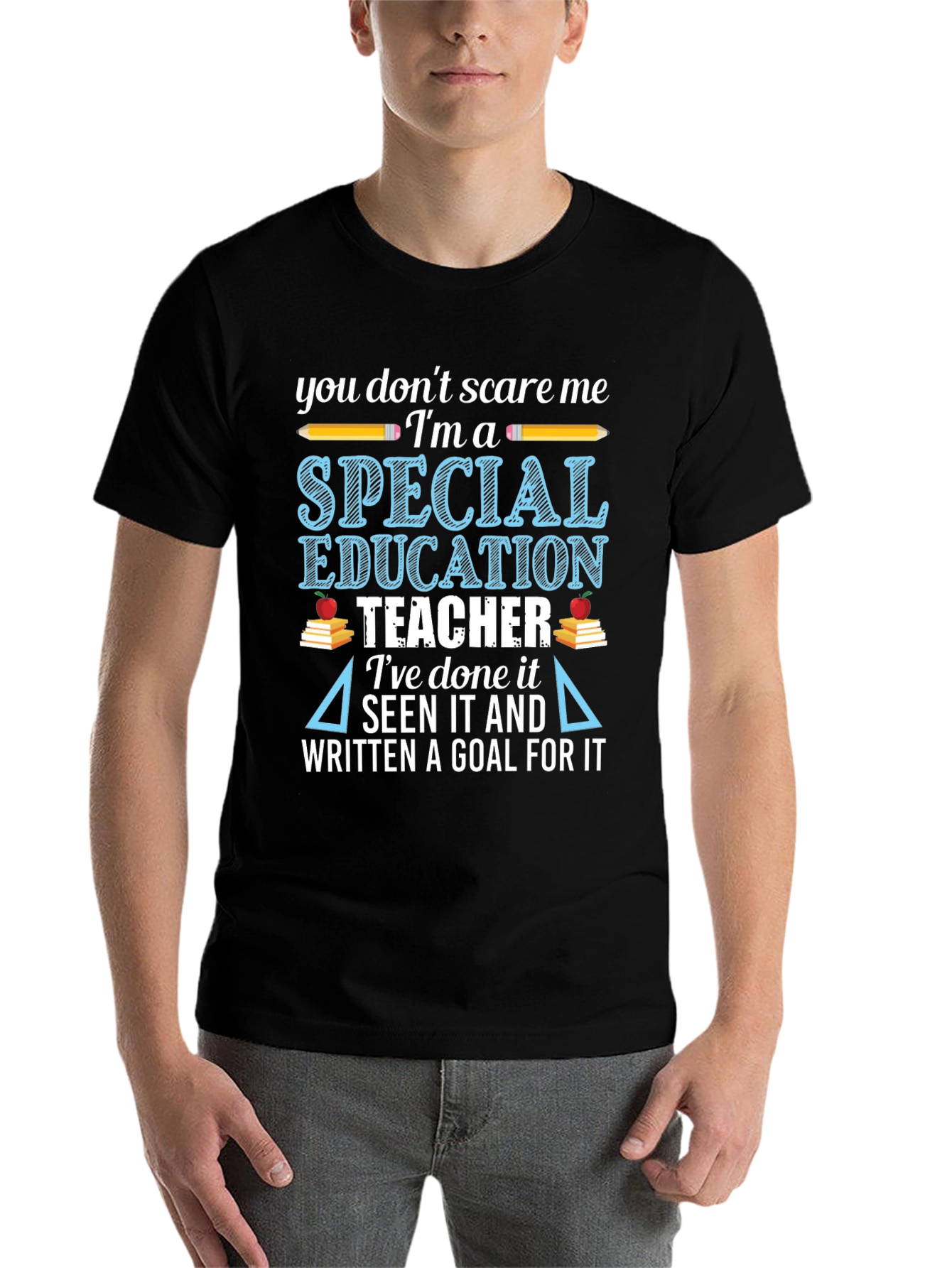 Black Special Education Teacher T-Shirt view 7