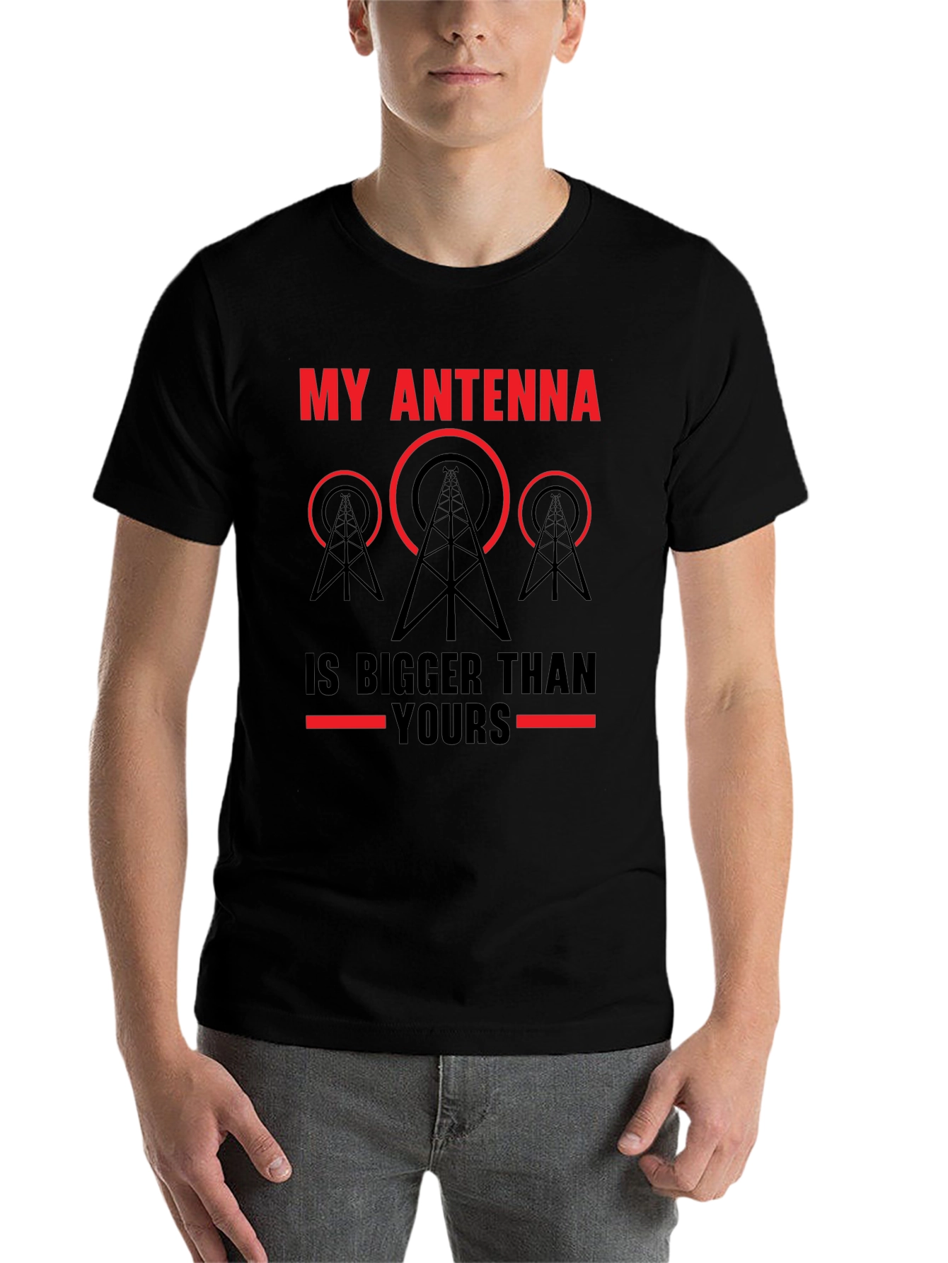 Black My Antenna is Bigger Than Yours T-Shirt - Ham Radio Operator Gift view 7