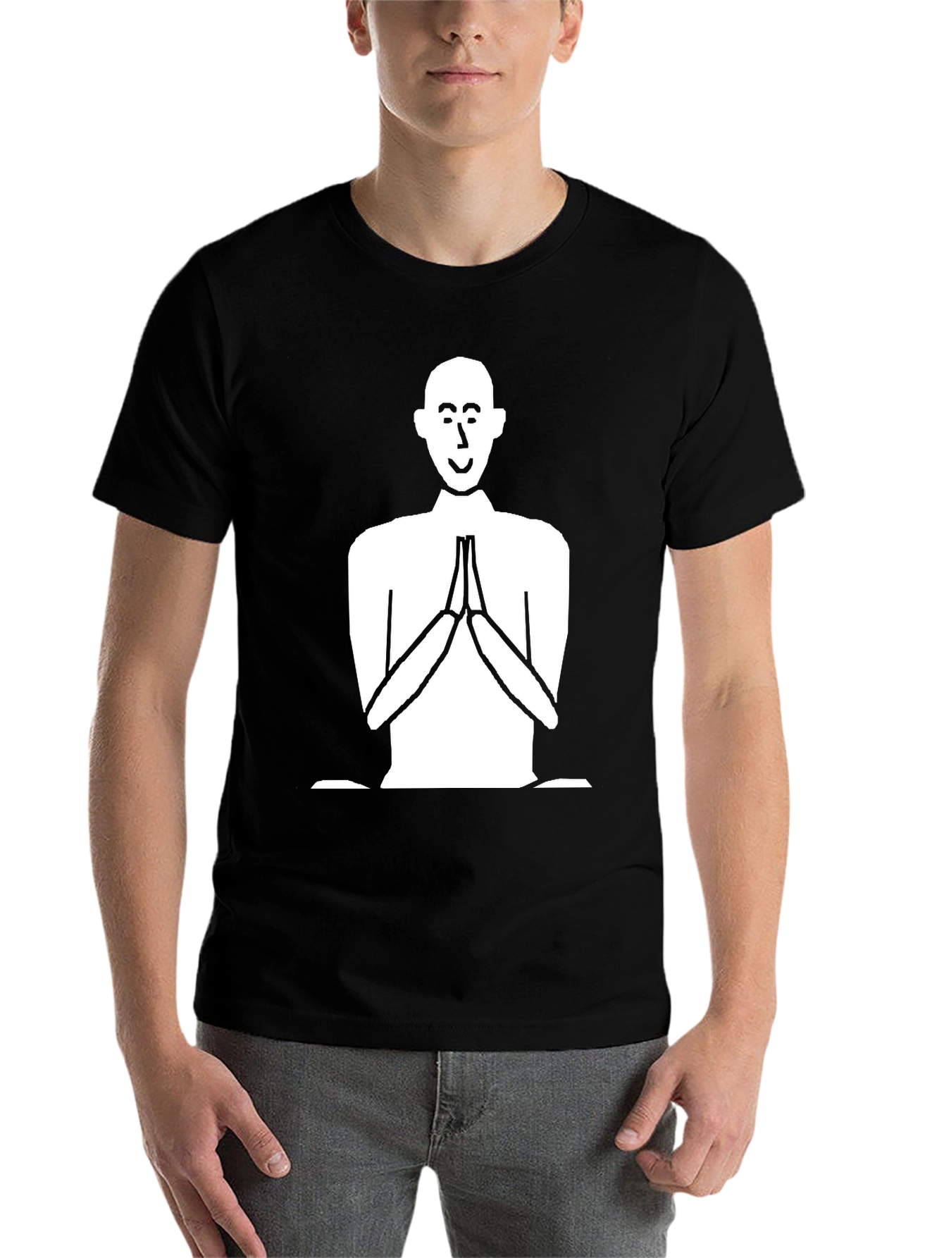Black Namaste Graphic Tee - Black Crew Neck T-Shirt view 7