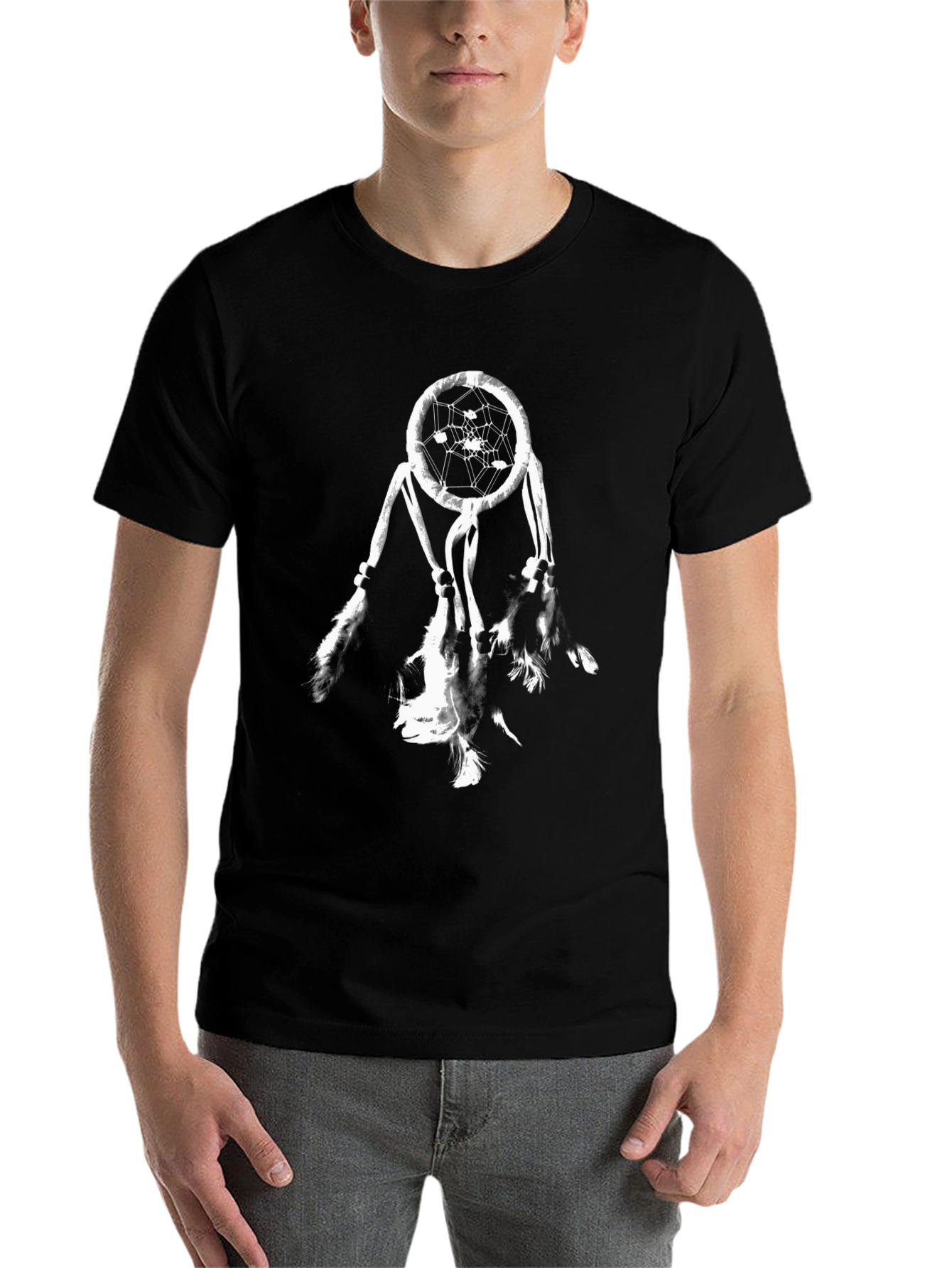 Black Dreamcatcher Graphic Tee - Black Cotton Blend view 7