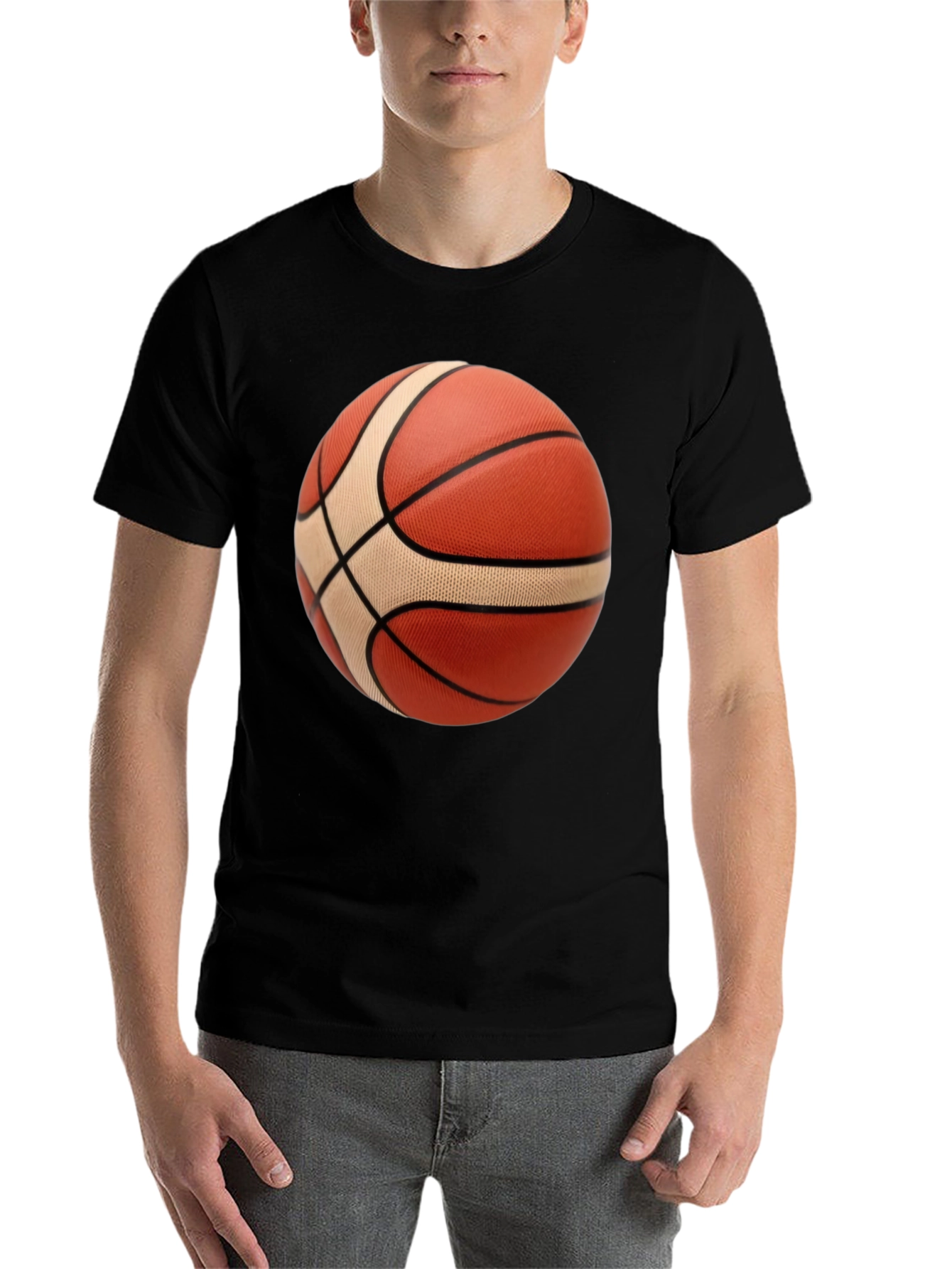 Black Basketball Graphic Tee - Black Cotton Blend view 7