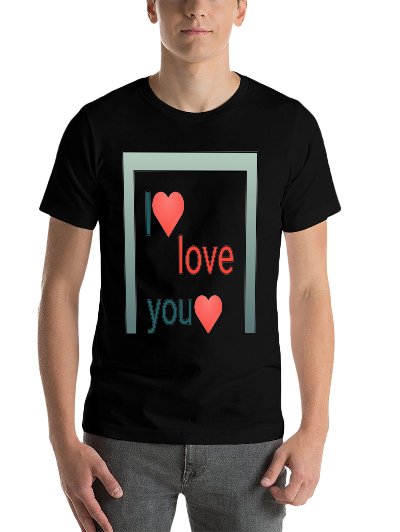 Black I Love You Graphic Tee - Black view 7