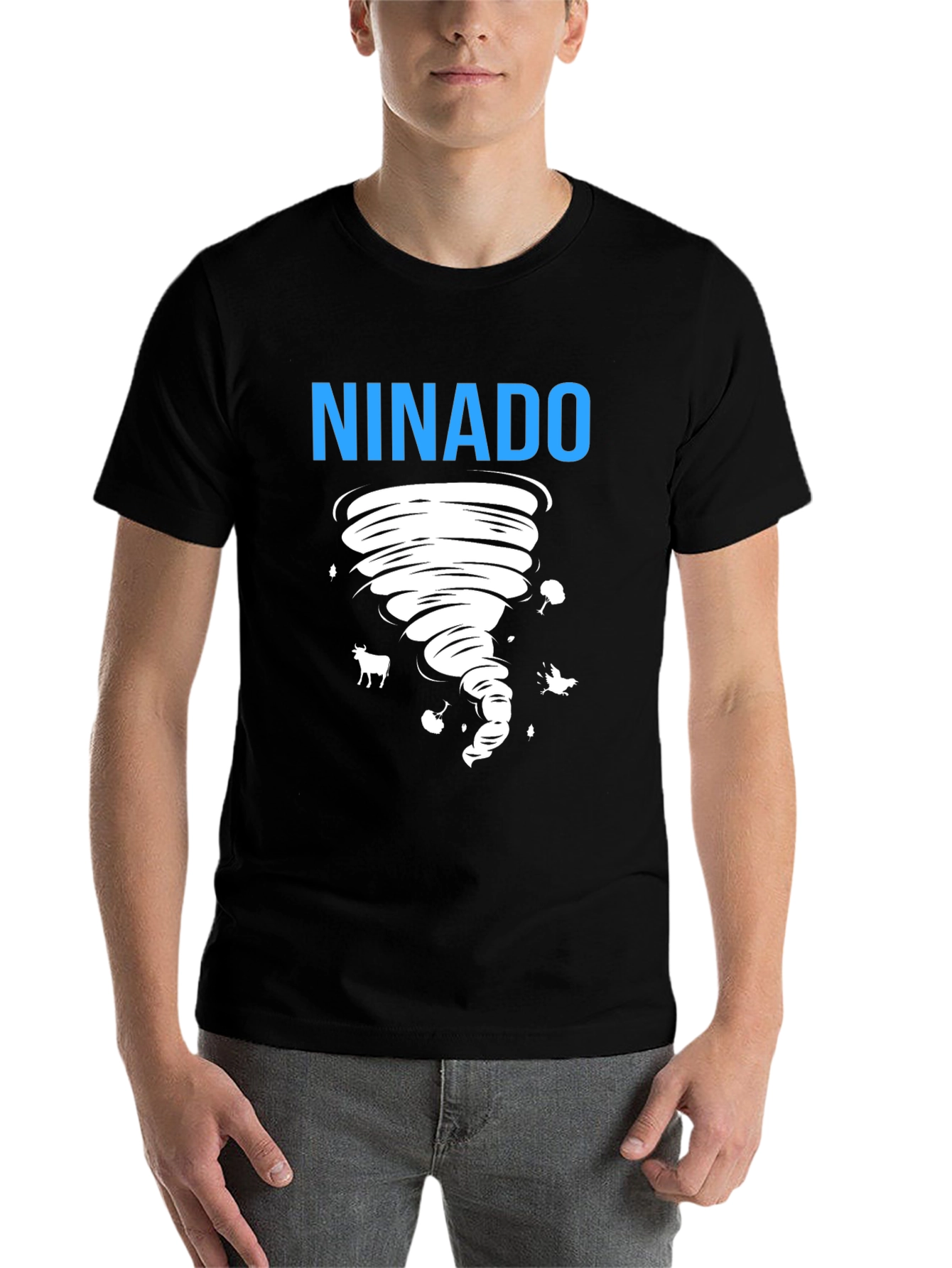Black Ninado Tornado Graphic Black T-Shirt view 7