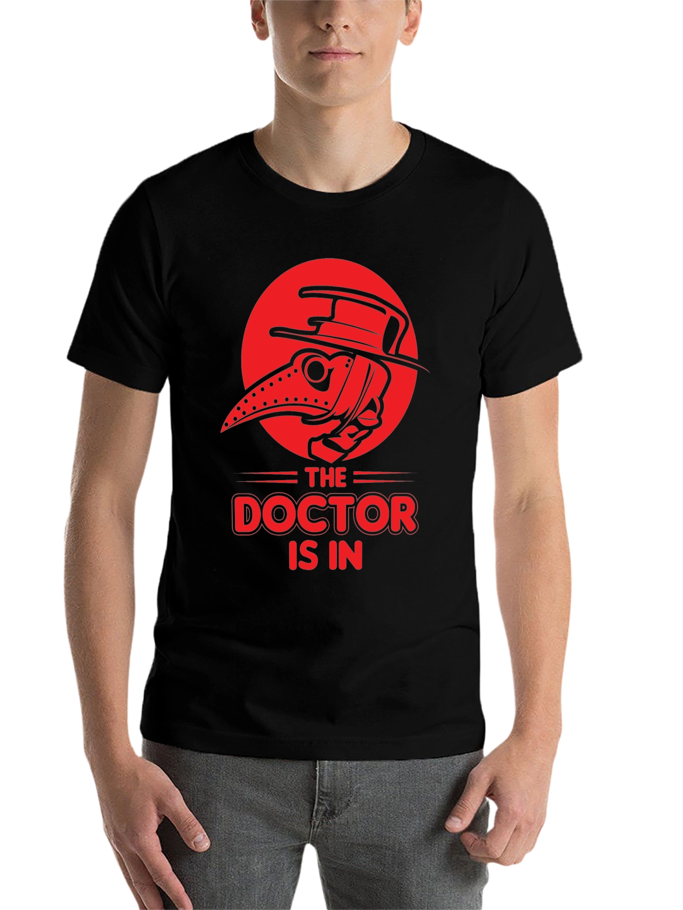 Black Plague Doctor Graphic Tee - The Doctor Is In view 7