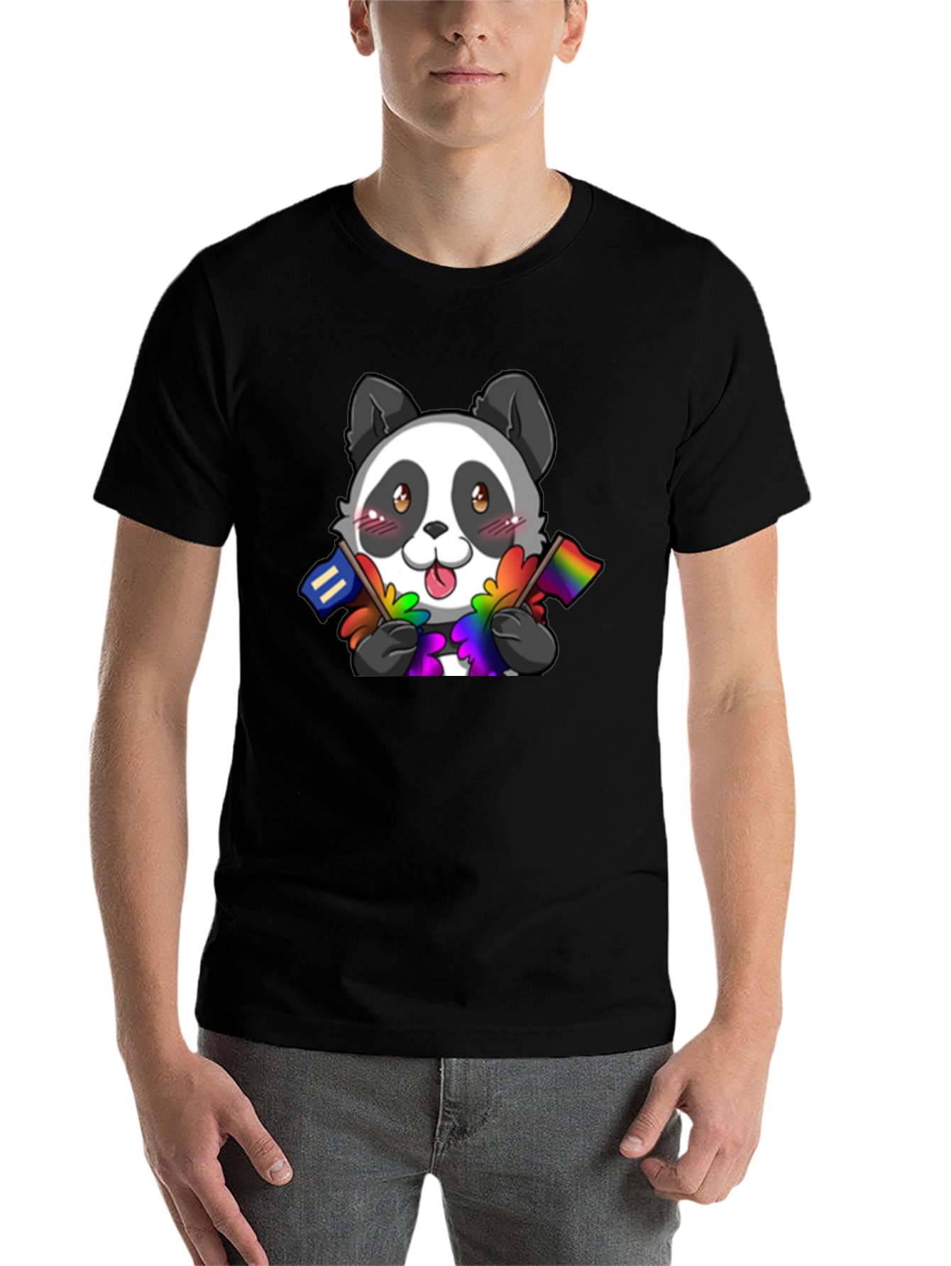 Black Pride Panda T-Shirt - LGBTQ+ Supporter Tee view 7