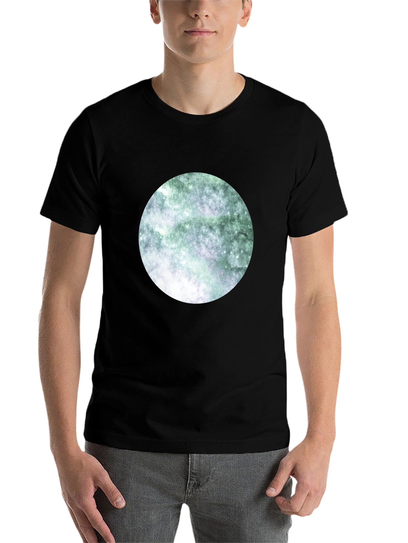 Black Nebula Circle Graphic Tee view 7