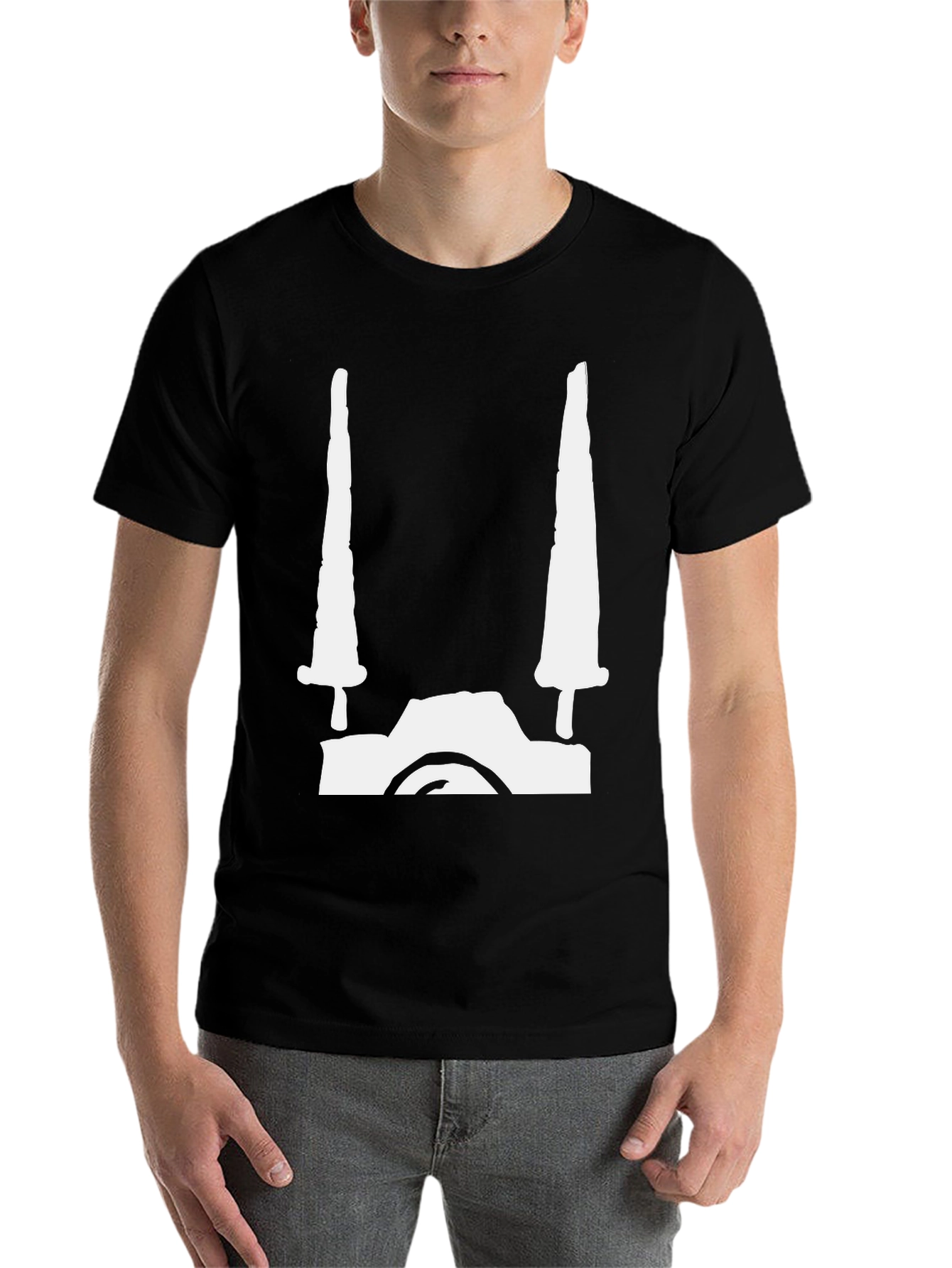 Black Edgy Swords Graphic Tee - Black Cotton Blend view 7
