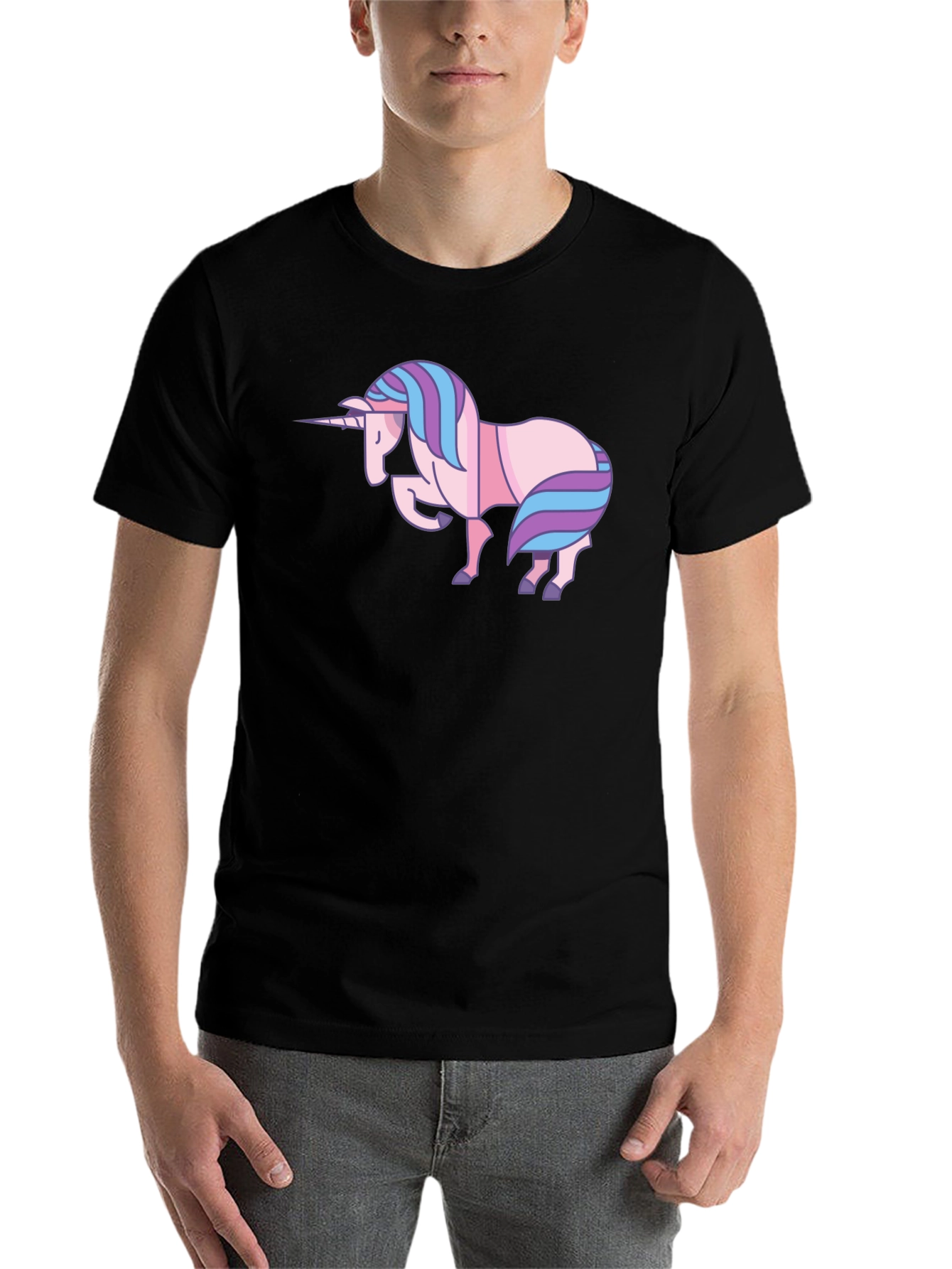 Black Unicorn Graphic Black T-Shirt - Stylish Cotton Tee view 7