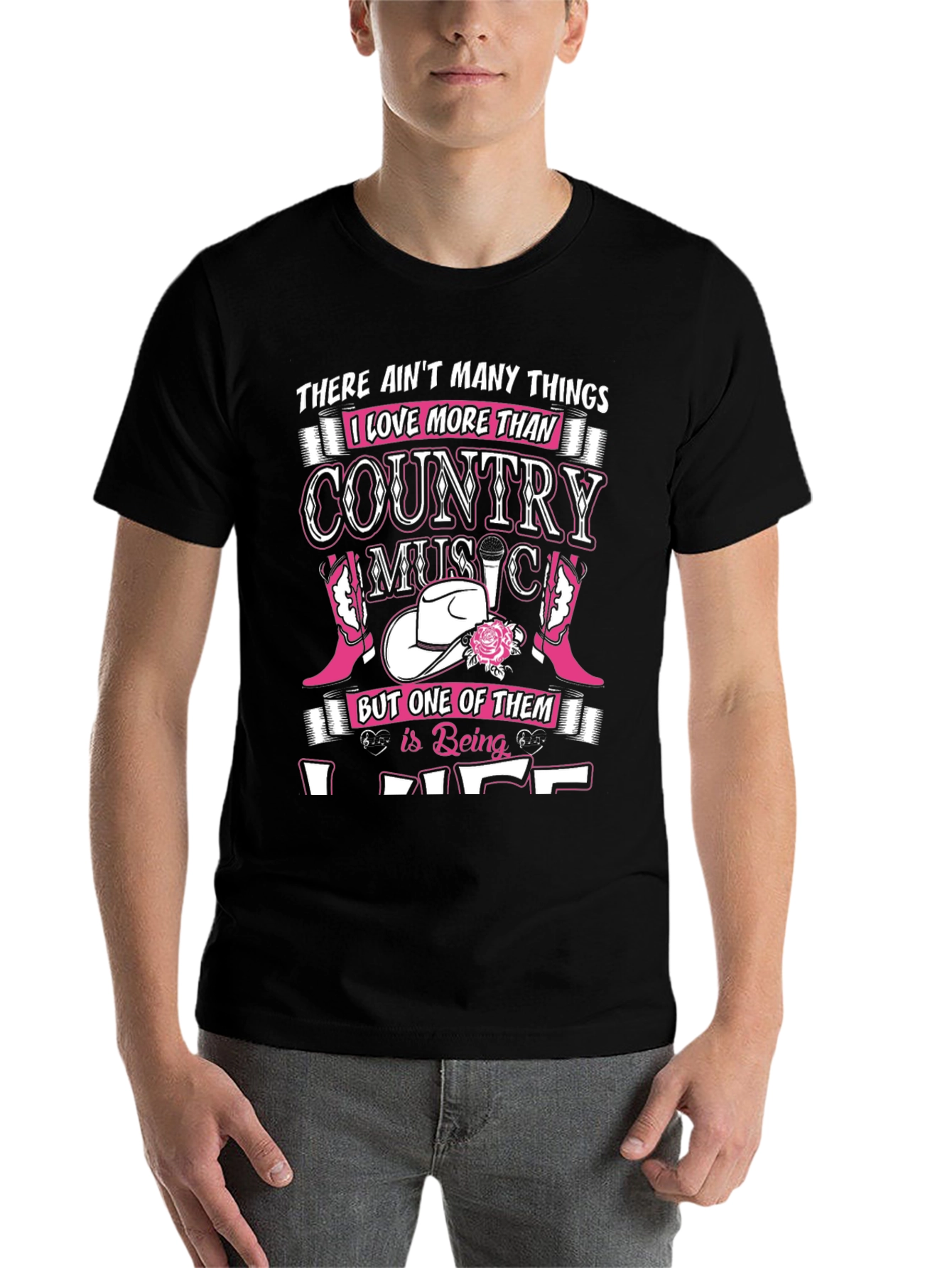 Black Country Music Lover Black T-Shirt view 7