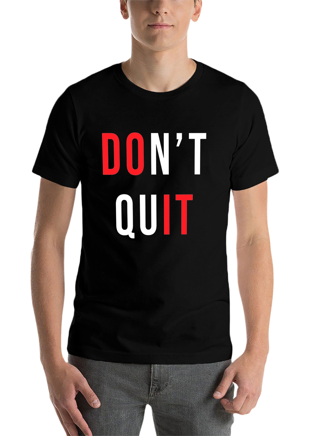 Black Motivational Don't Quit Graphic Tee view 7