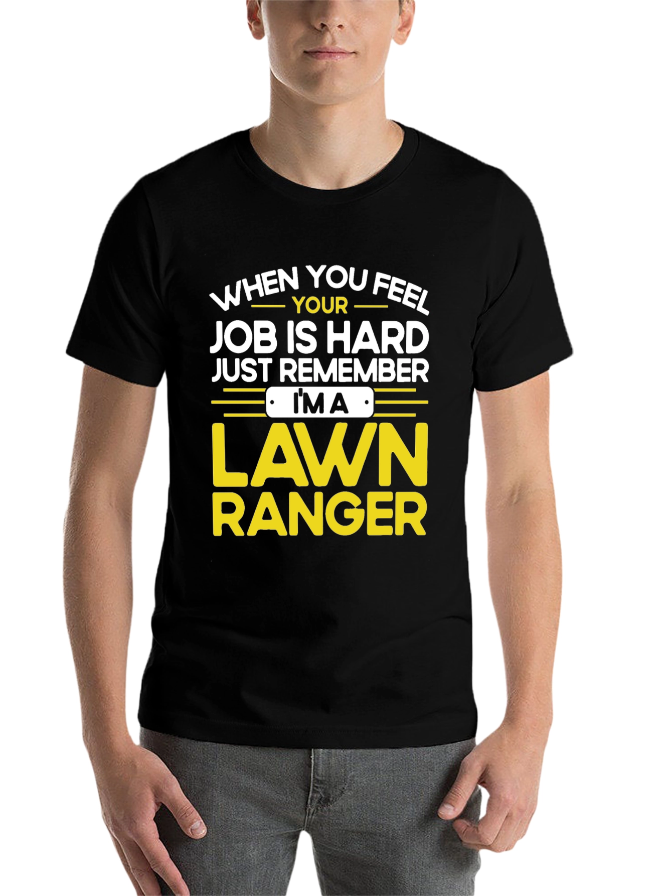 Black Lawn Ranger T-Shirt - Funny Landscaping Tee view 7