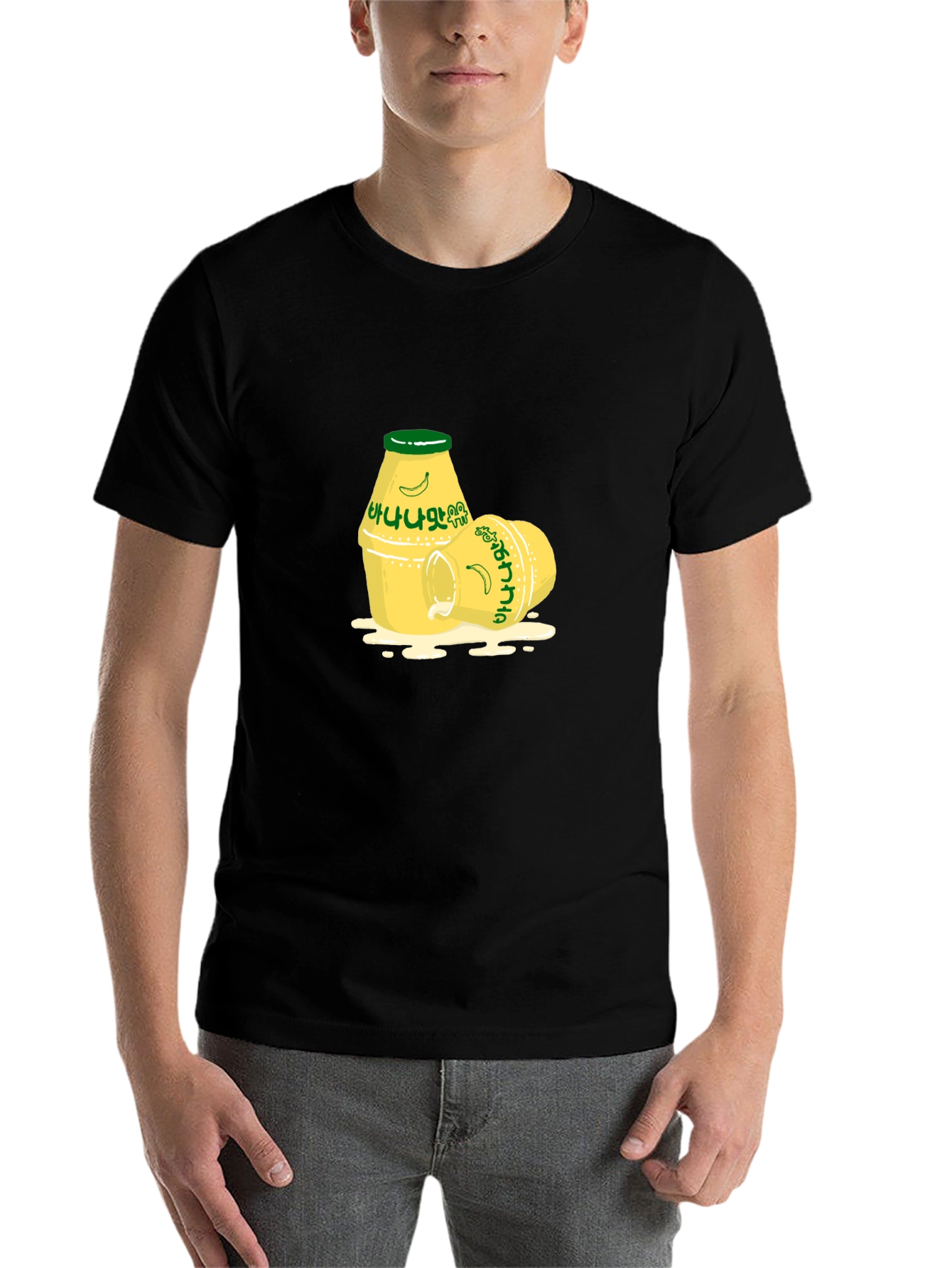 Black Korean Banana Milk T-Shirt - K-Pop Inspired Tee view 7