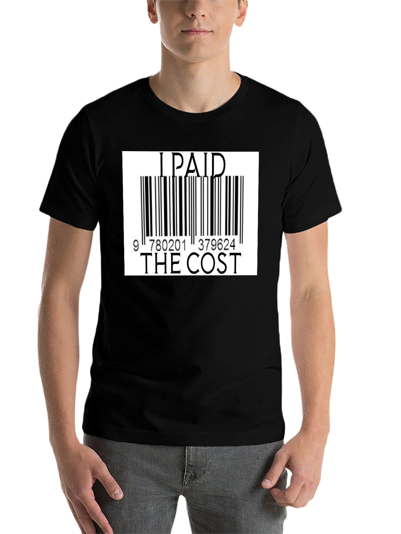 Black I Paid The Cost Barcode T-Shirt - Black view 7