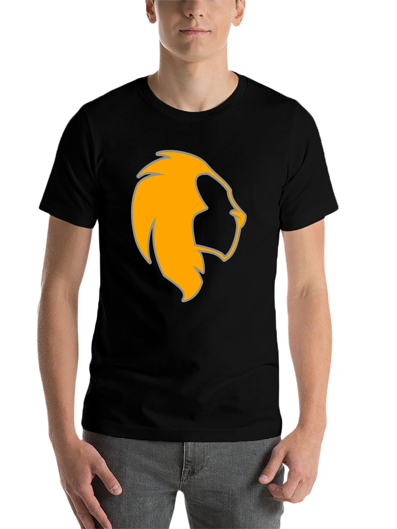 Black Lion Head Graphic Black Tee - Bold & Stylish view 7
