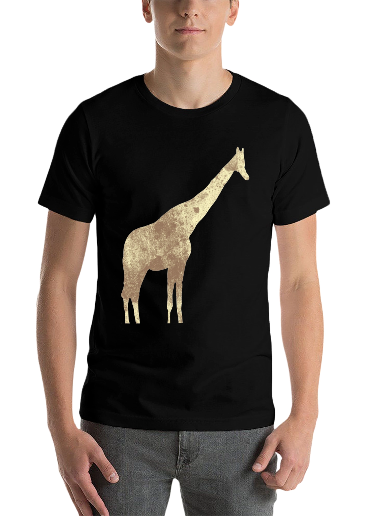 Black Giraffe Graphic Tee - Men's Black T-Shirt view 7