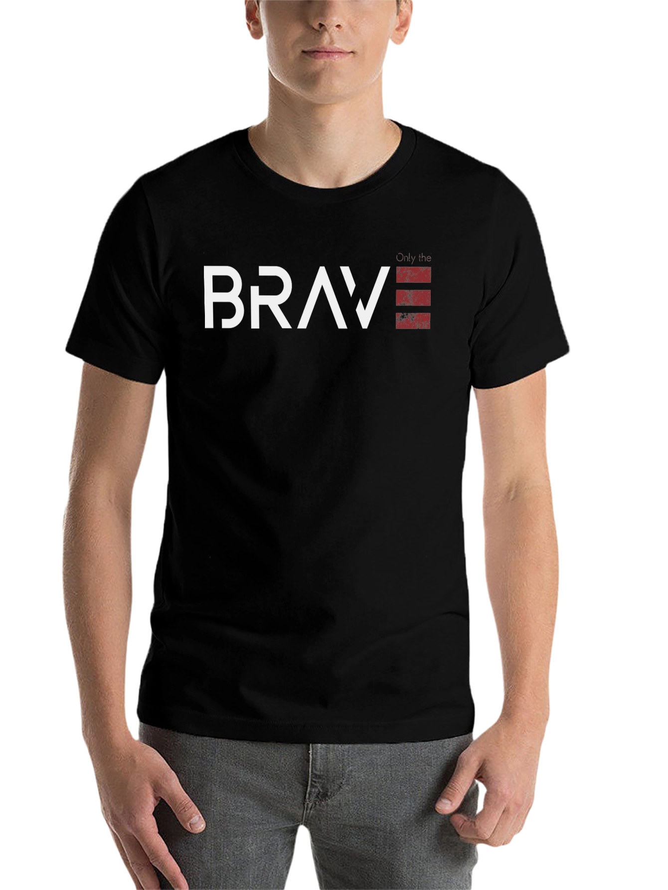Black Brave Graphic Tee - Black Cotton Blend view 7