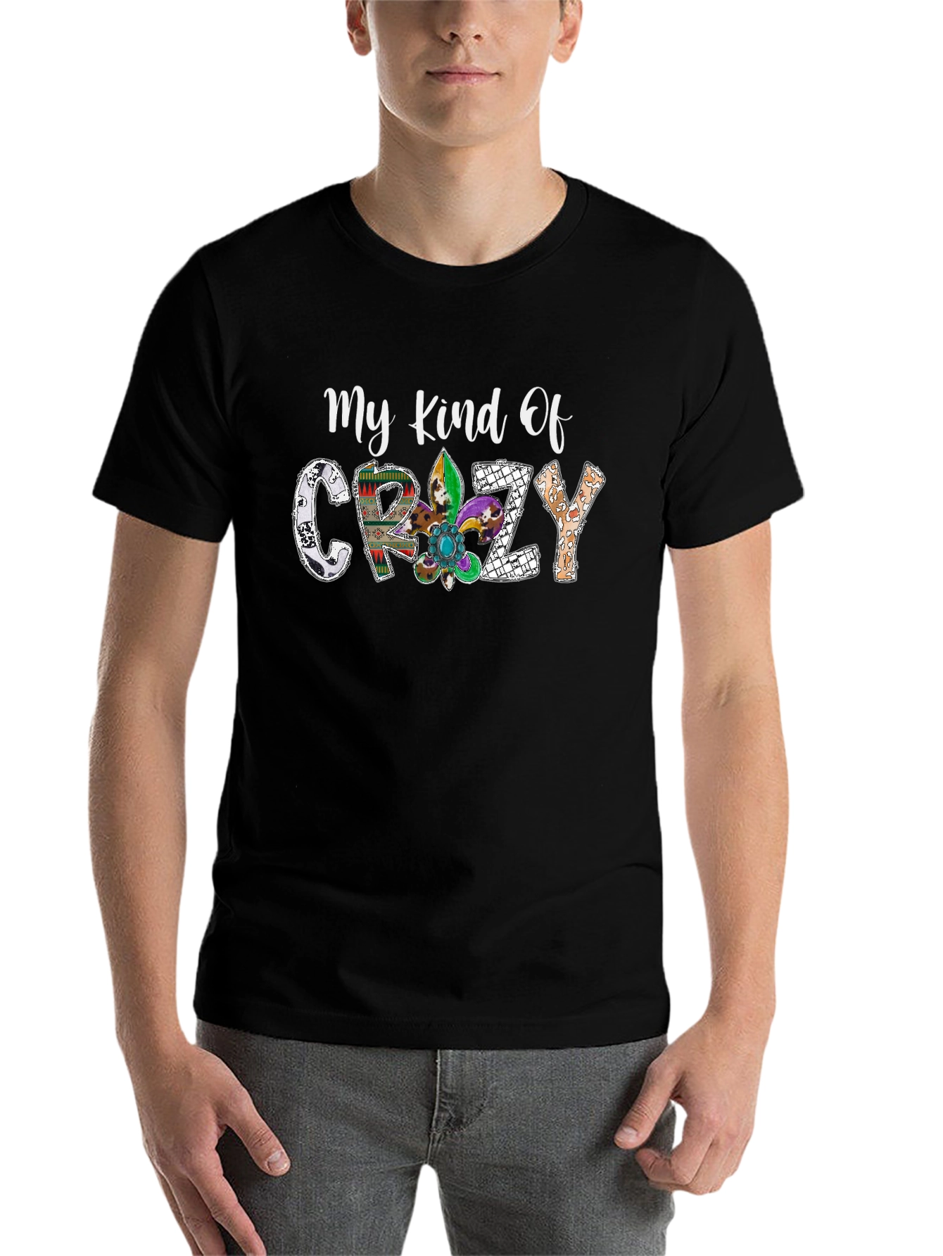 Black My Kind Of Crazy Black Graphic Tee view 7