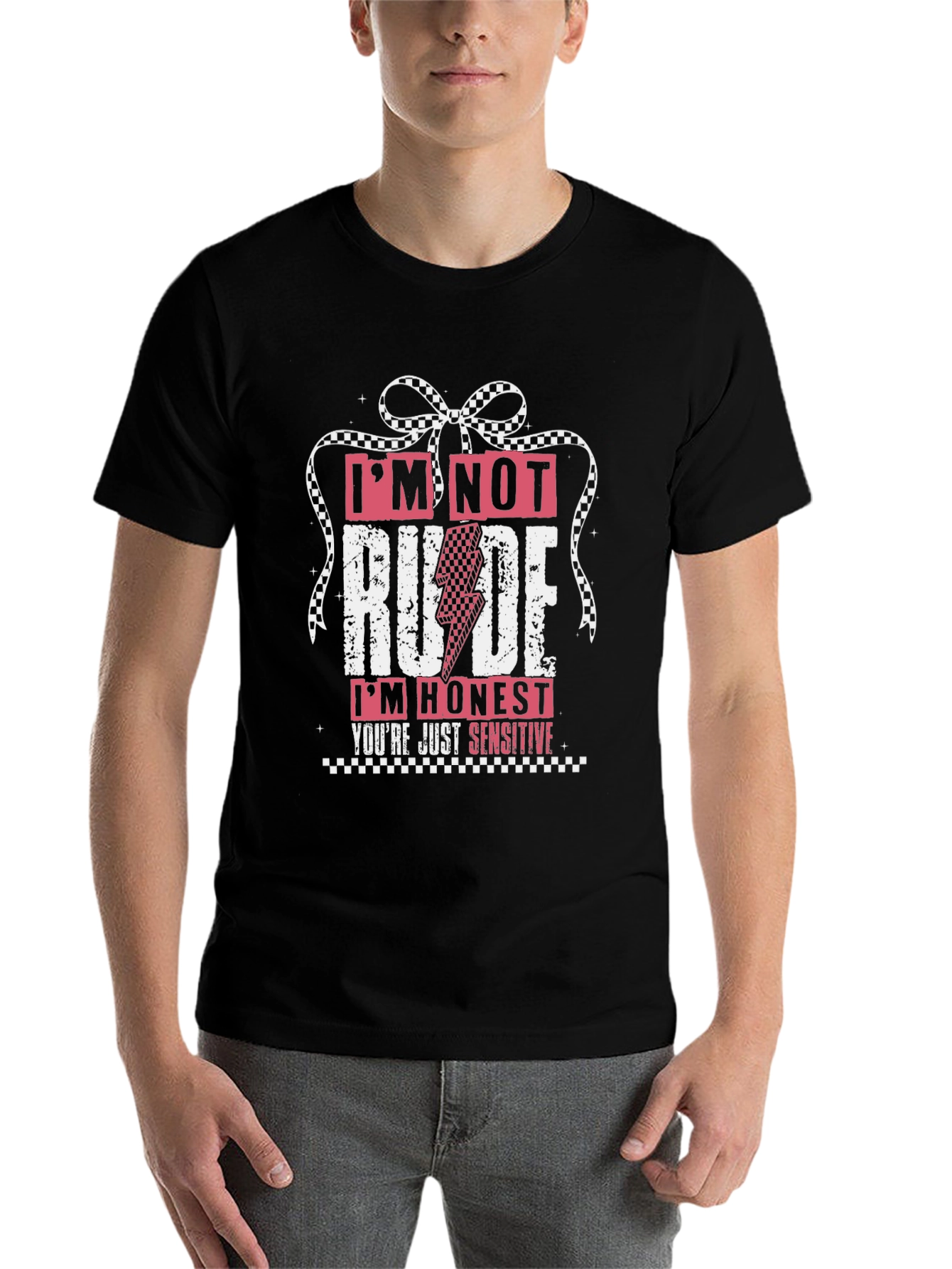Black I'm Not Rude I'm Honest Graphic Tee view 7