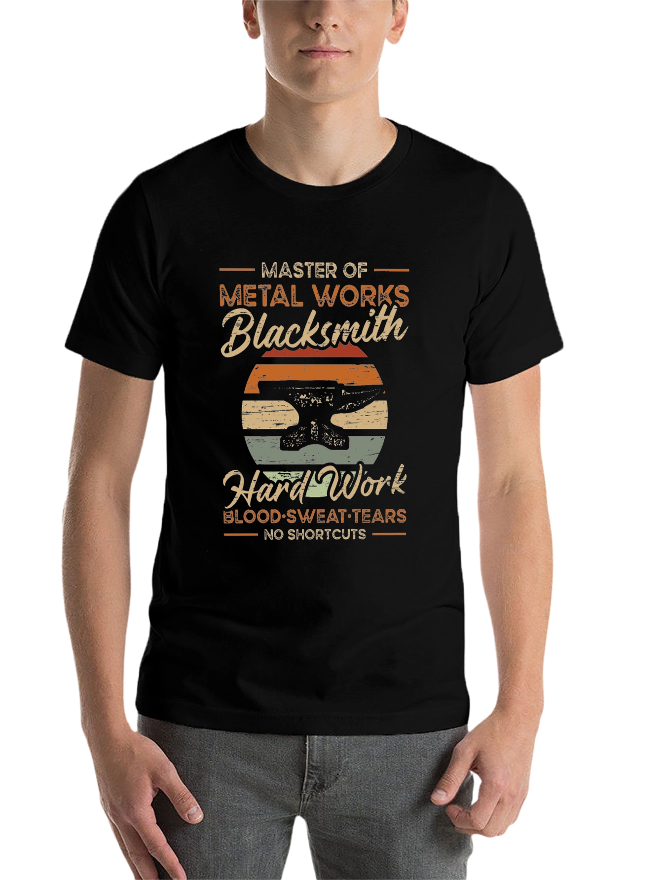 Black Blacksmith Master Metalworks T-Shirt view 7