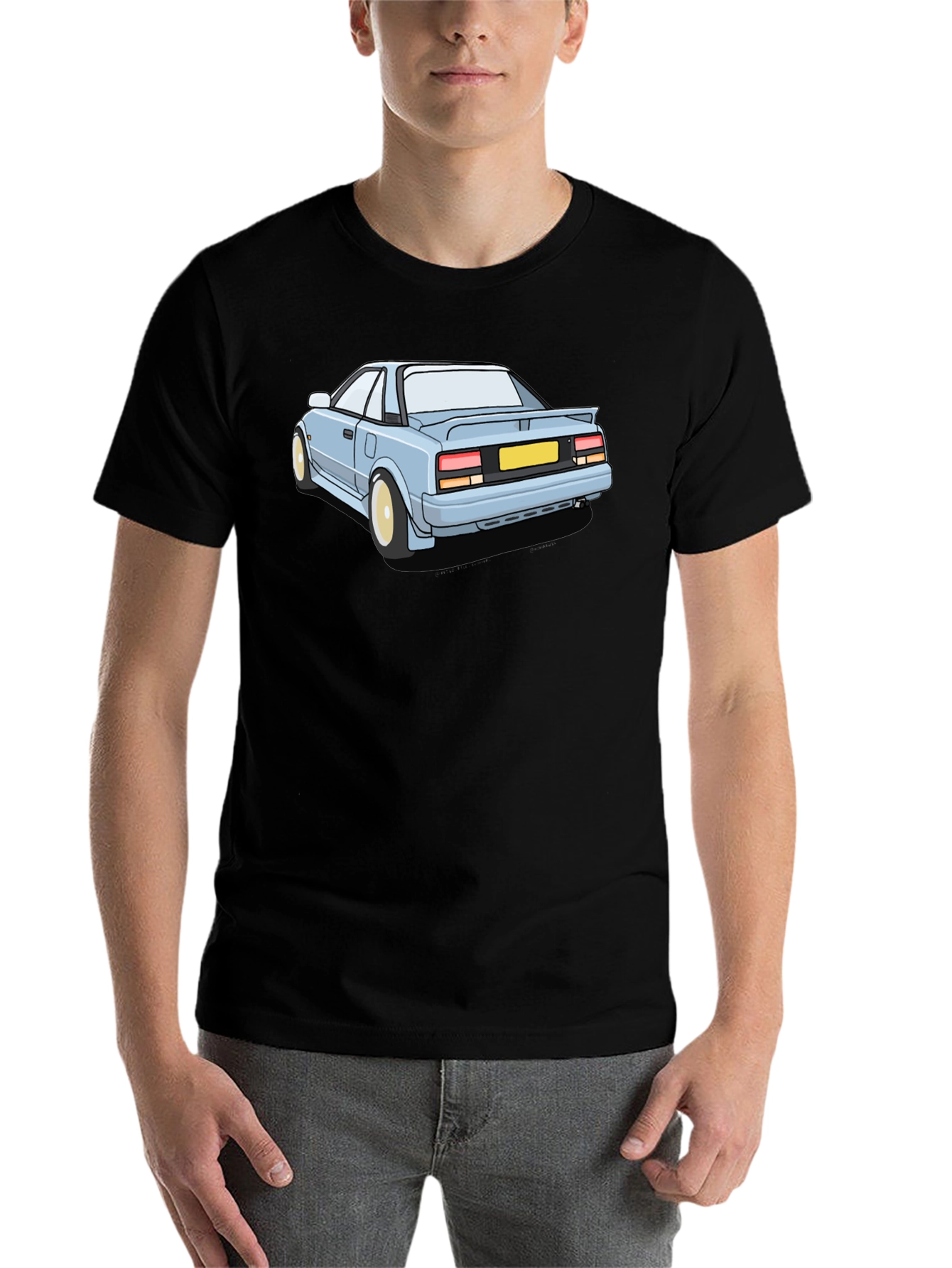 Cool Car Graphic Tee - Black Cotton T-Shirt - 7