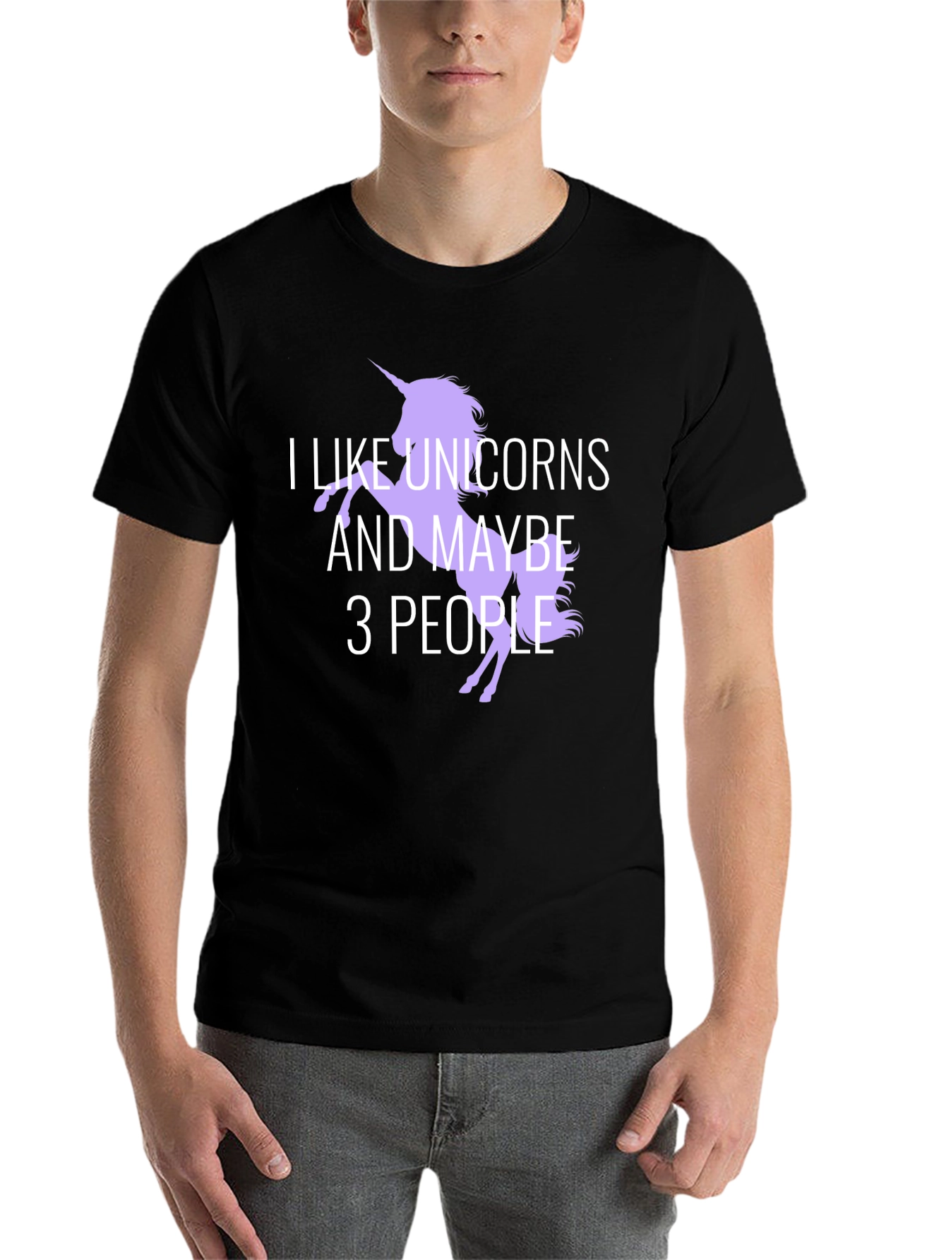 Black I Like Unicorns T-Shirt - Funny Graphic Tee view 7