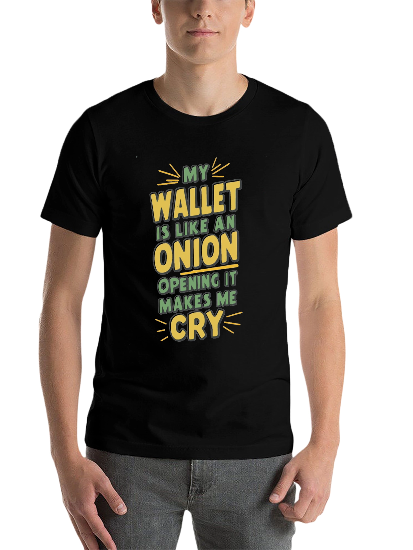 Black My Wallet is Like an Onion Funny T-Shirt view 7