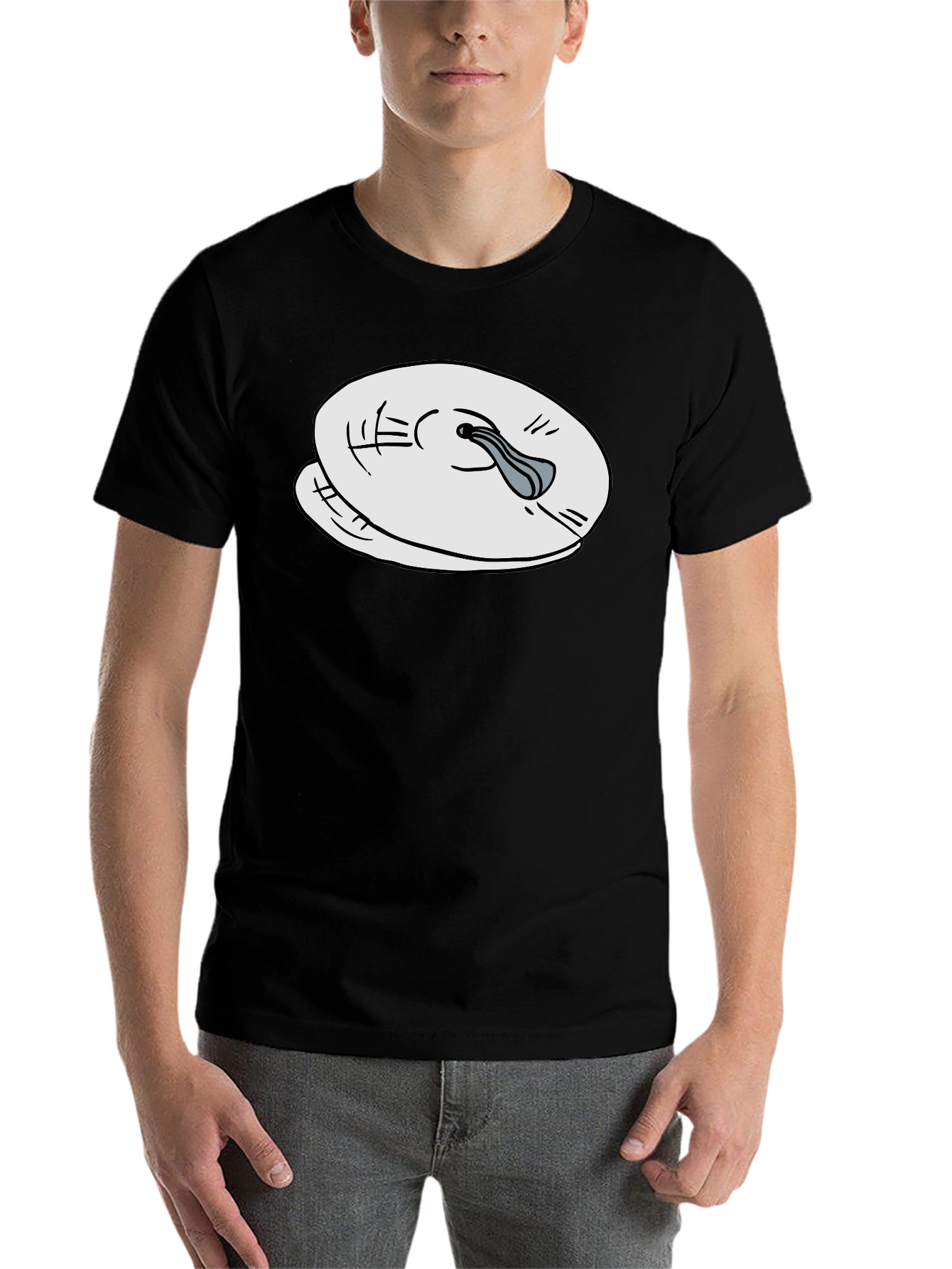 Black Black T-Shirt with Abstract Cymbal Graphic view 7