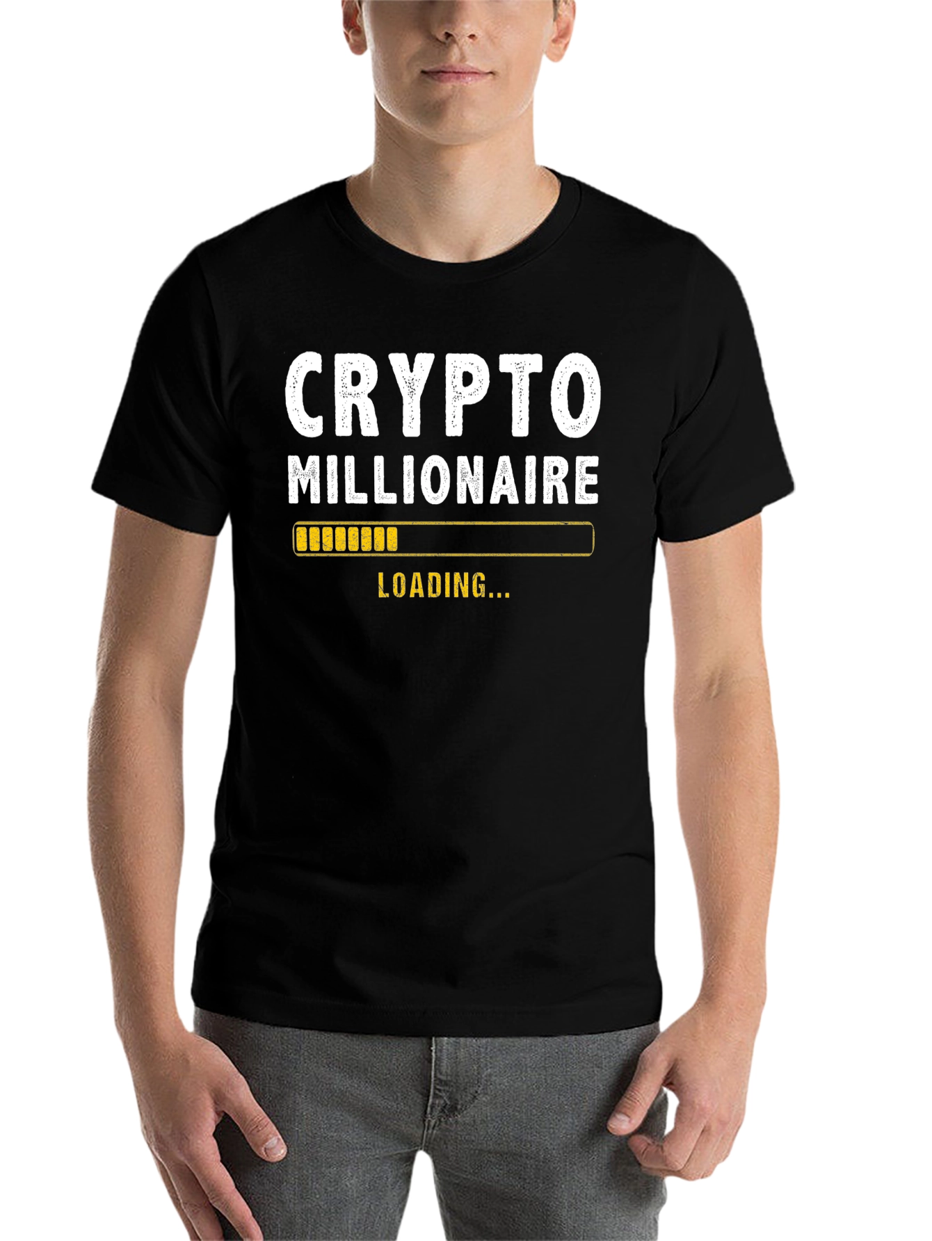 Black Crypto Millionaire Loading T-Shirt view 7
