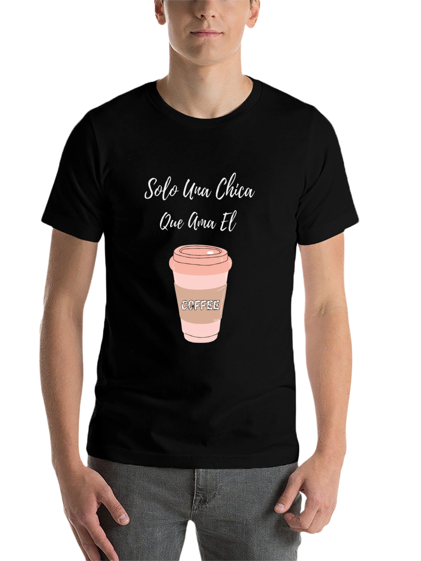 Black Coffee Lover's Tee: Solo Una Chica Graphic T-Shirt view 7