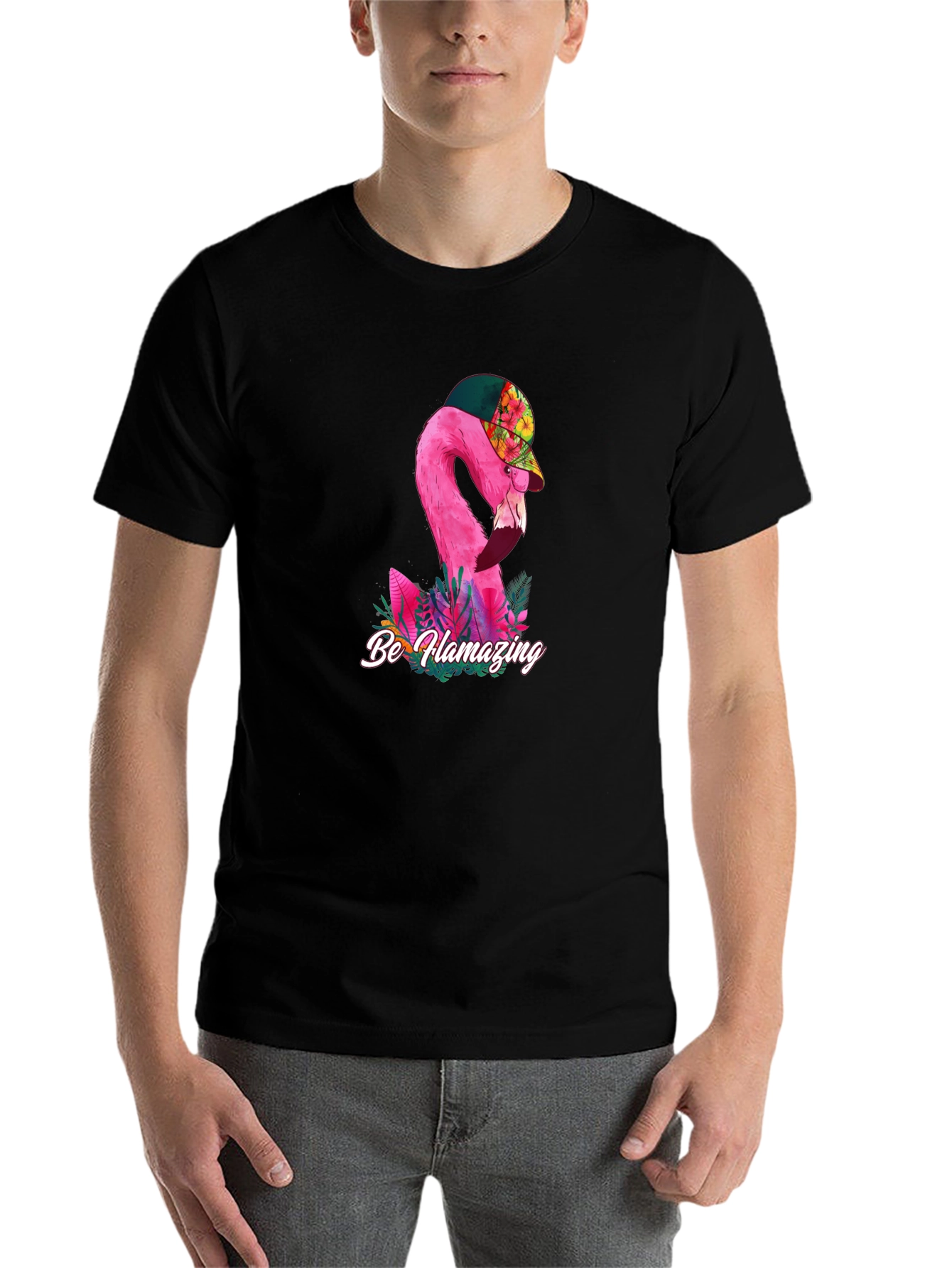 Black Flamazing Flamingo Graphic Tee view 7