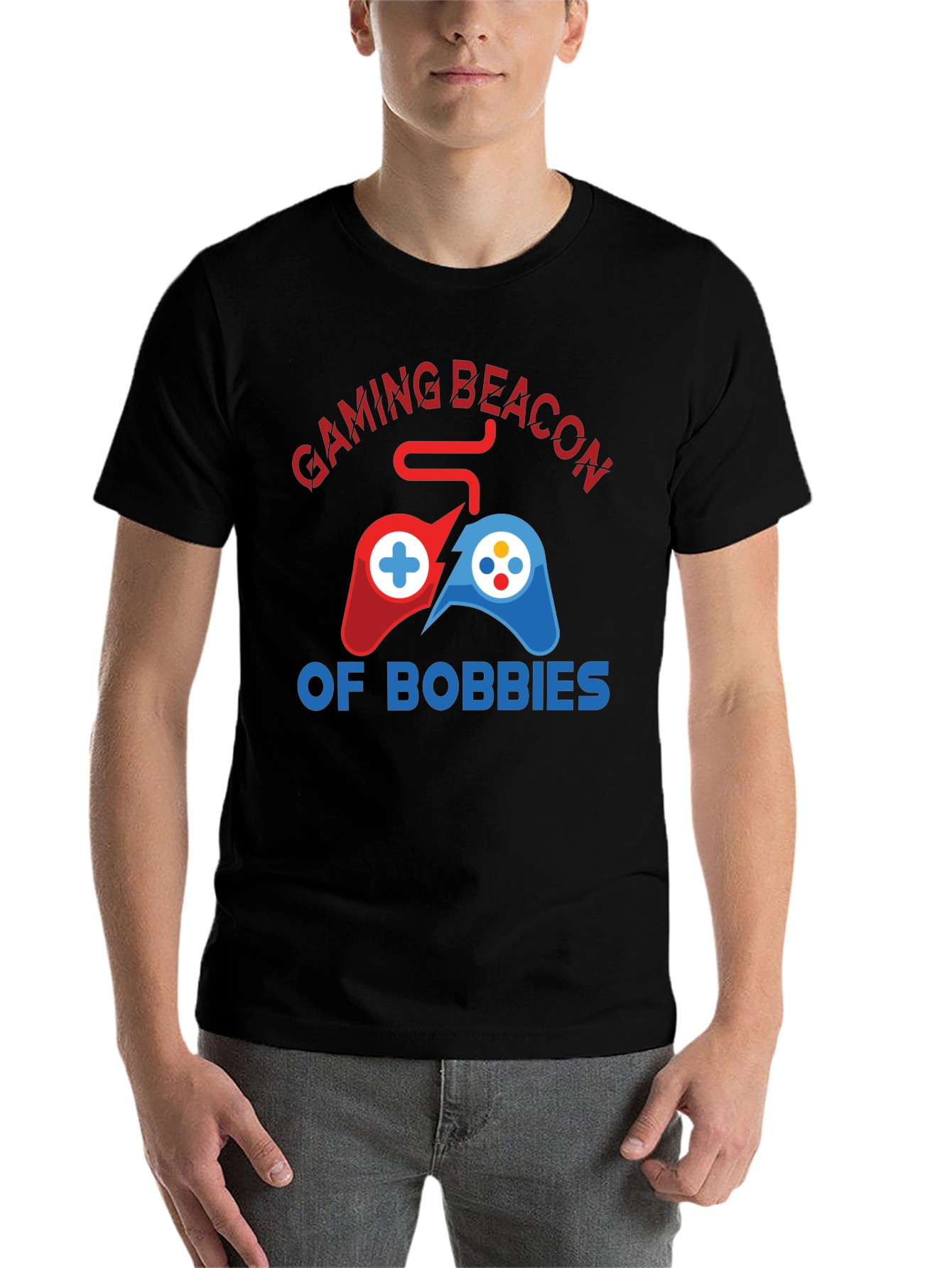 Black Gaming Beacon Graphic T-Shirt view 7