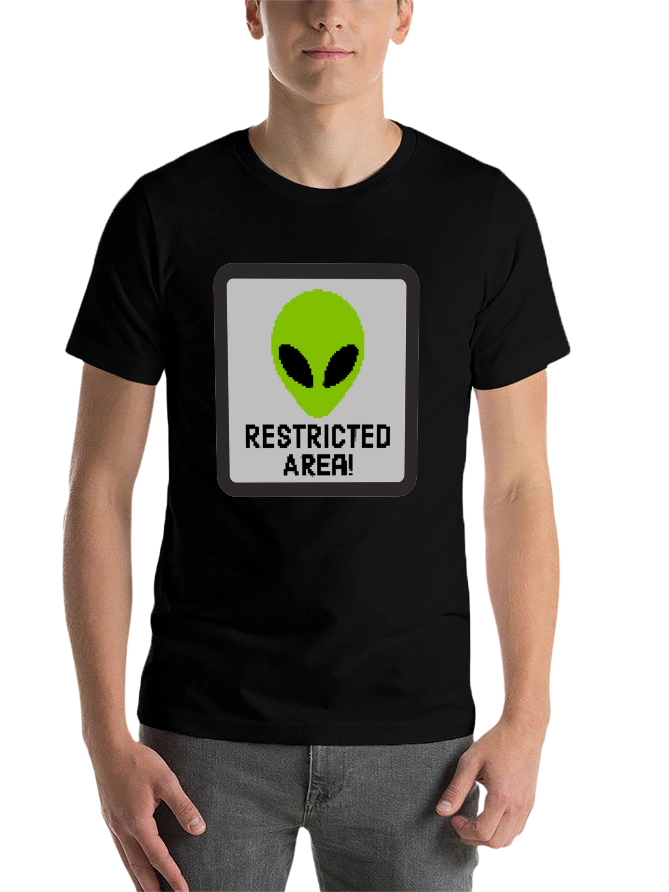 Black Restricted Alien Area Graphic Tee - Black view 7