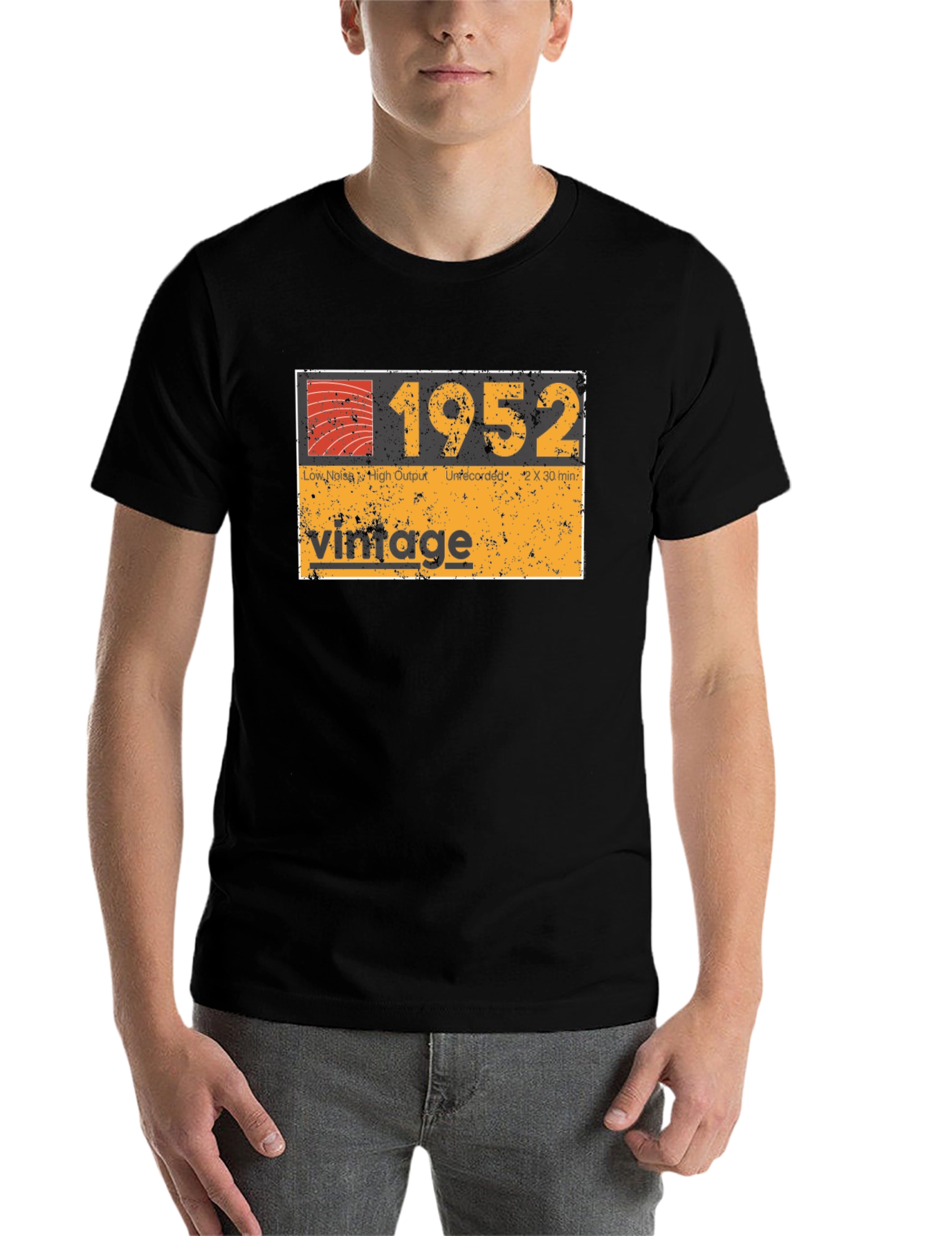 Black Vintage 1952 Cassette Tape T-Shirt view 7