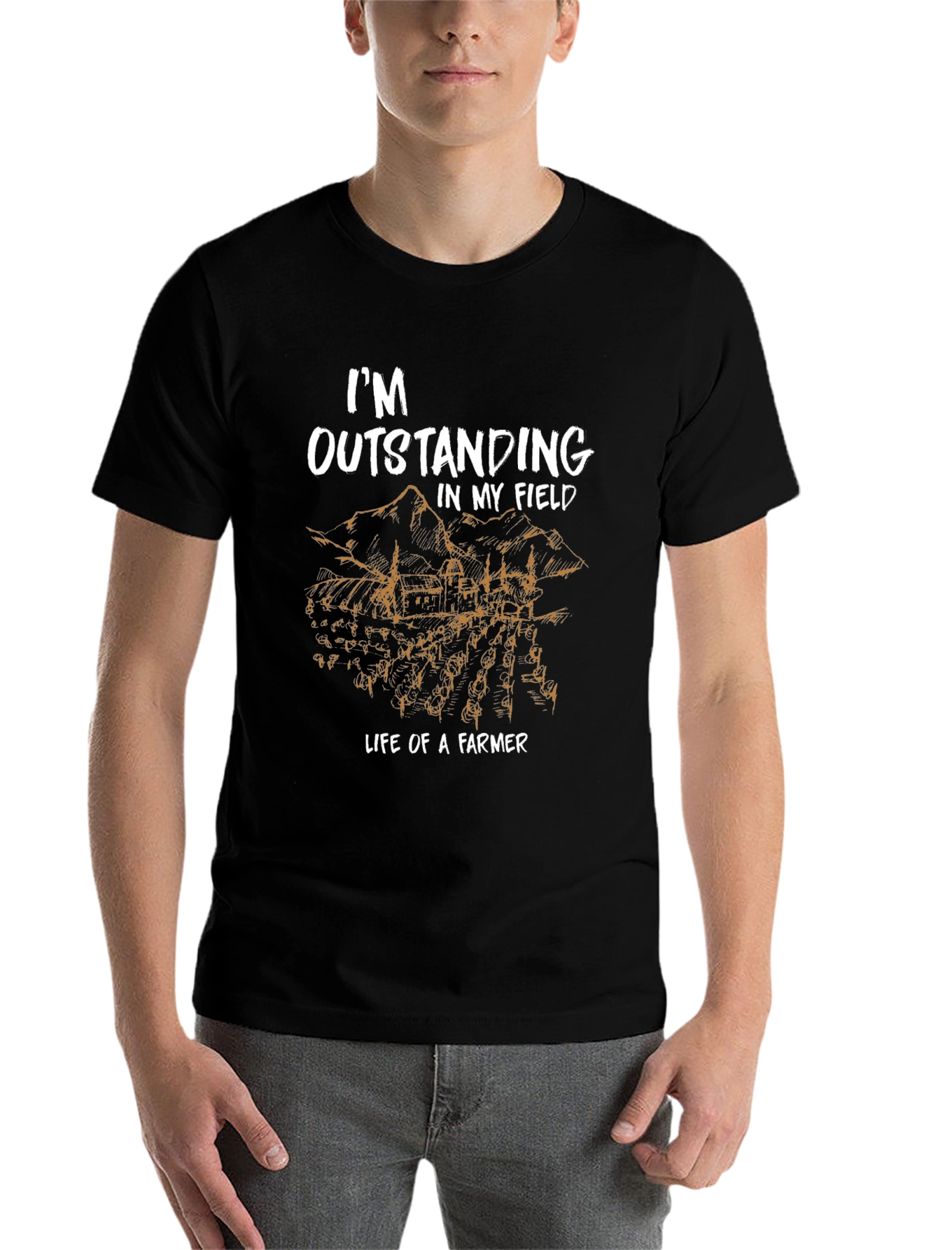 Black Outstanding Farmer T-Shirt view 7