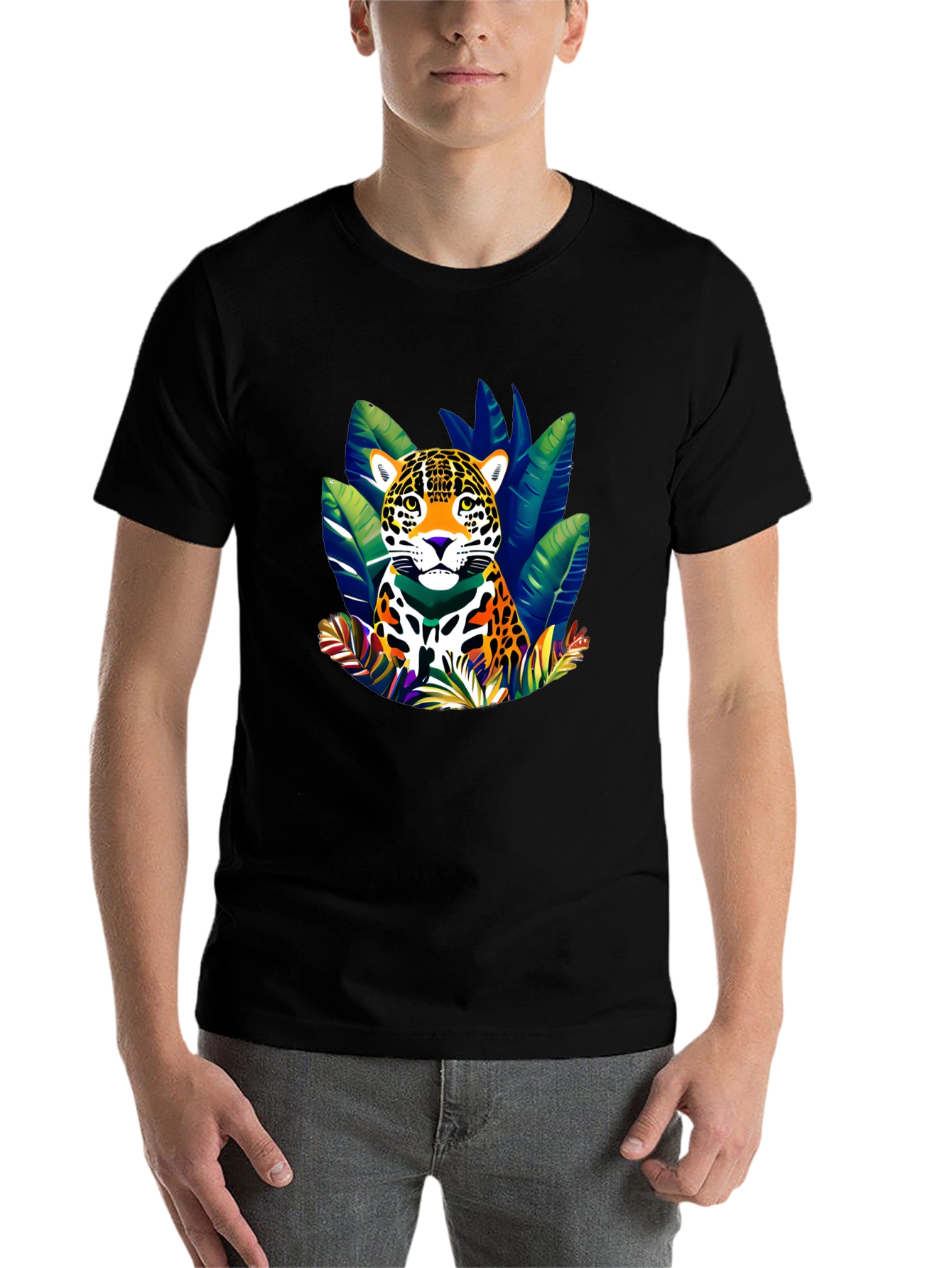 Black Jaguar Jungle Graphic T-Shirt - Bold Wildlife Design view 7