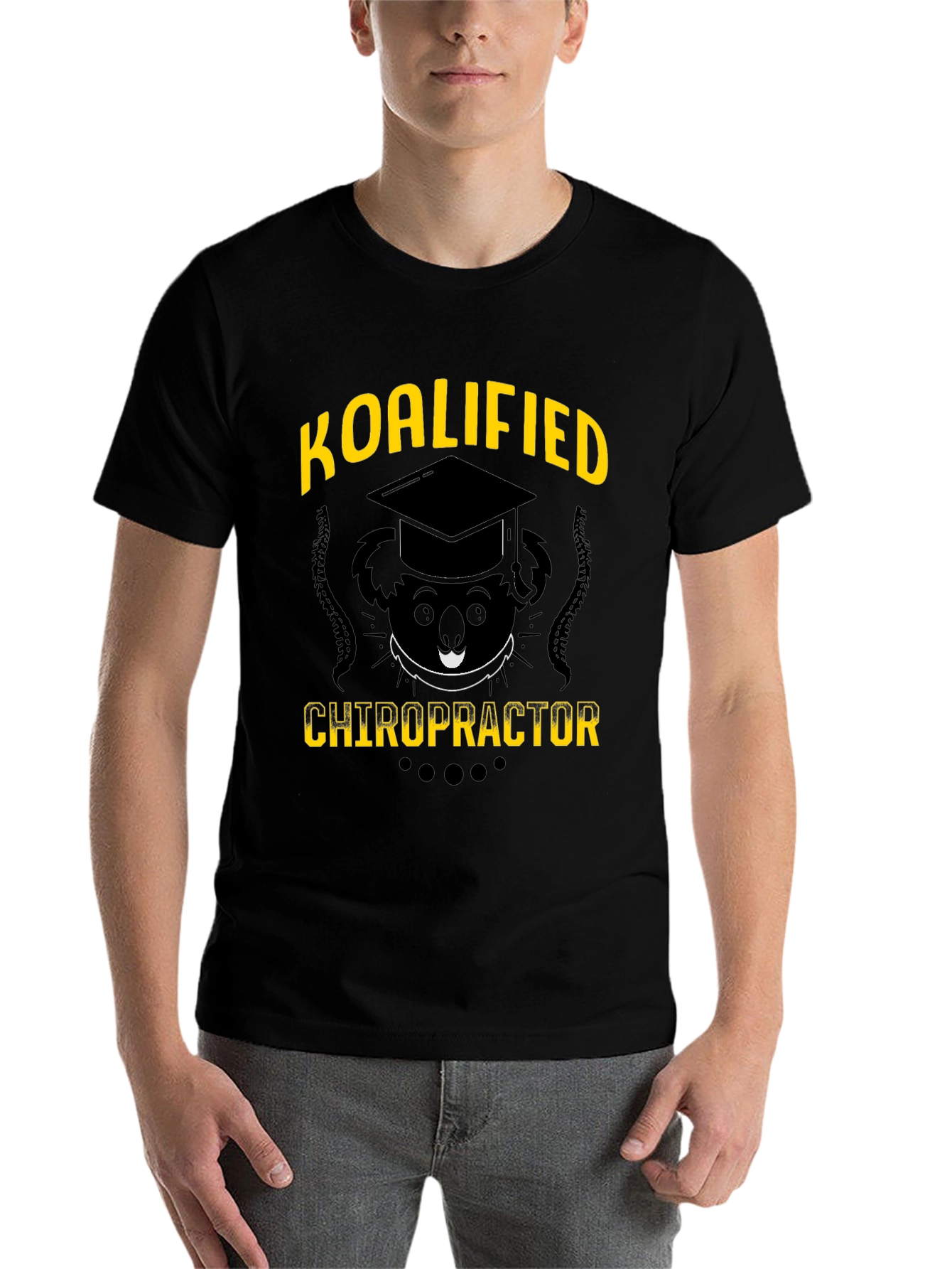 Black Koalified Chiropractor T-Shirt - Funny Graduation Tee view 7