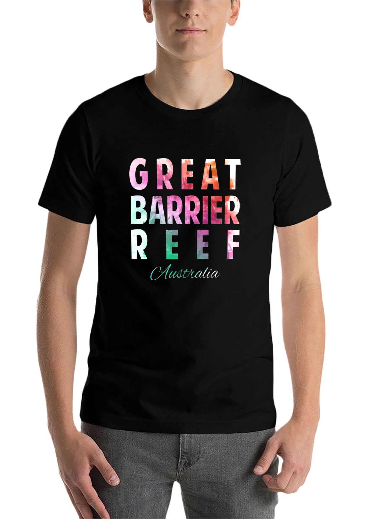 Black Great Barrier Reef Australia T-Shirt view 7