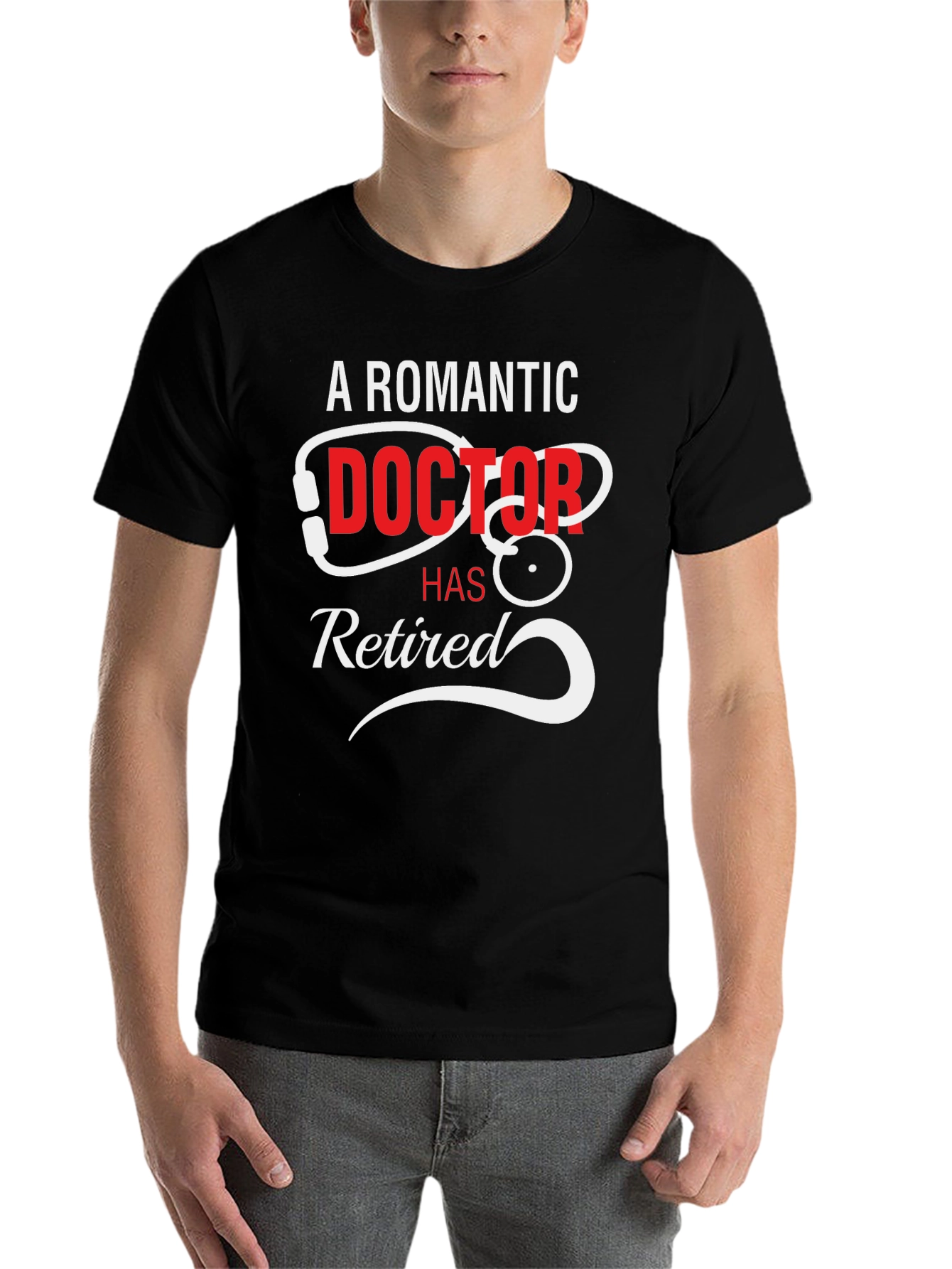 A Romantic Doctor Has Retired Black T-Shirt - 7
