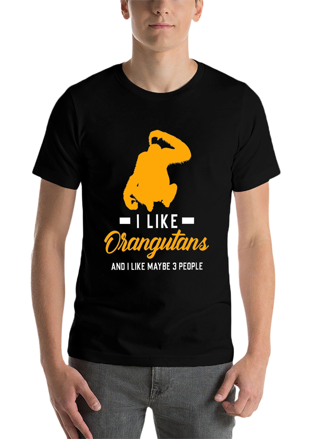 Black I Like Orangutans Graphic T-Shirt view 7