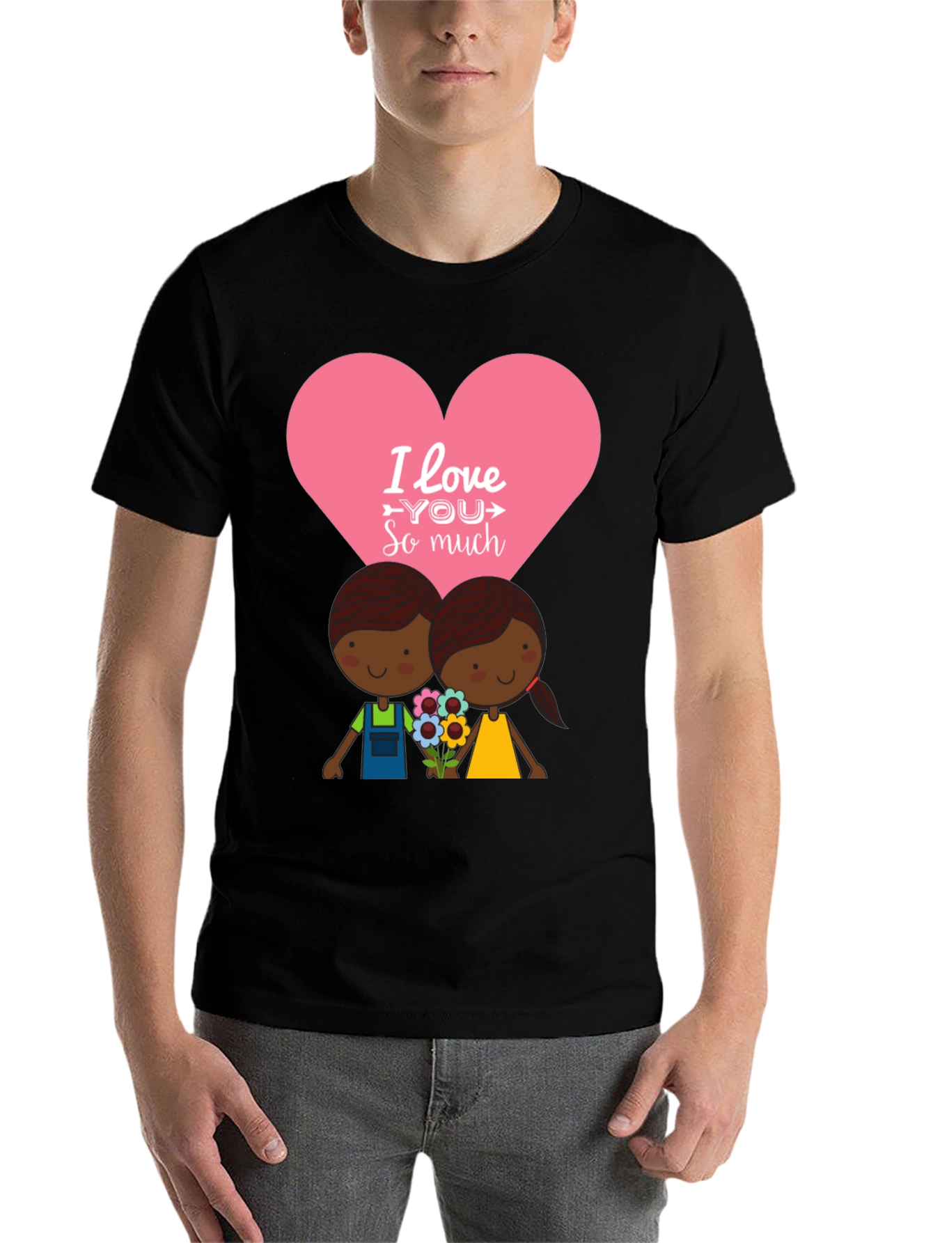 Black I Love You So Much Graphic T-Shirt view 7