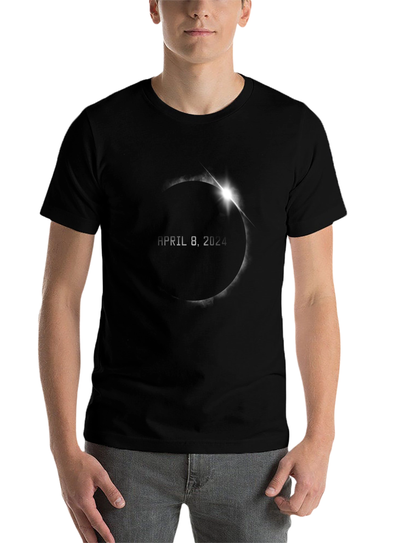 Black April 8, 2024 Eclipse T-Shirt - Commemorative Black Tee view 7