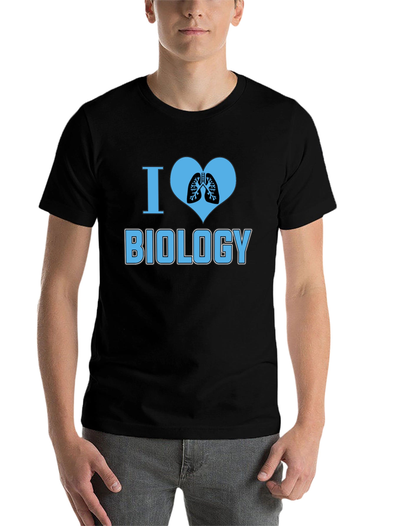 Black I Heart Biology Graphic T-Shirt - Black Cotton Tee view 7