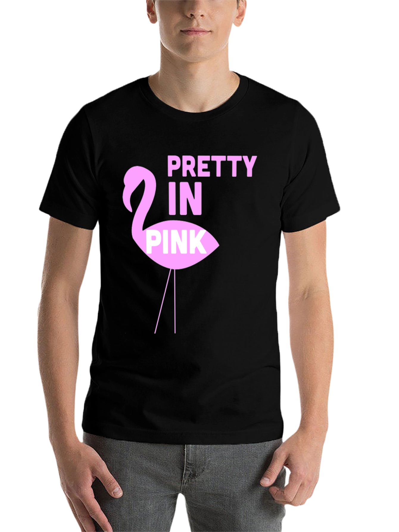 Black Pretty in Pink Flamingo Graphic Tee view 7