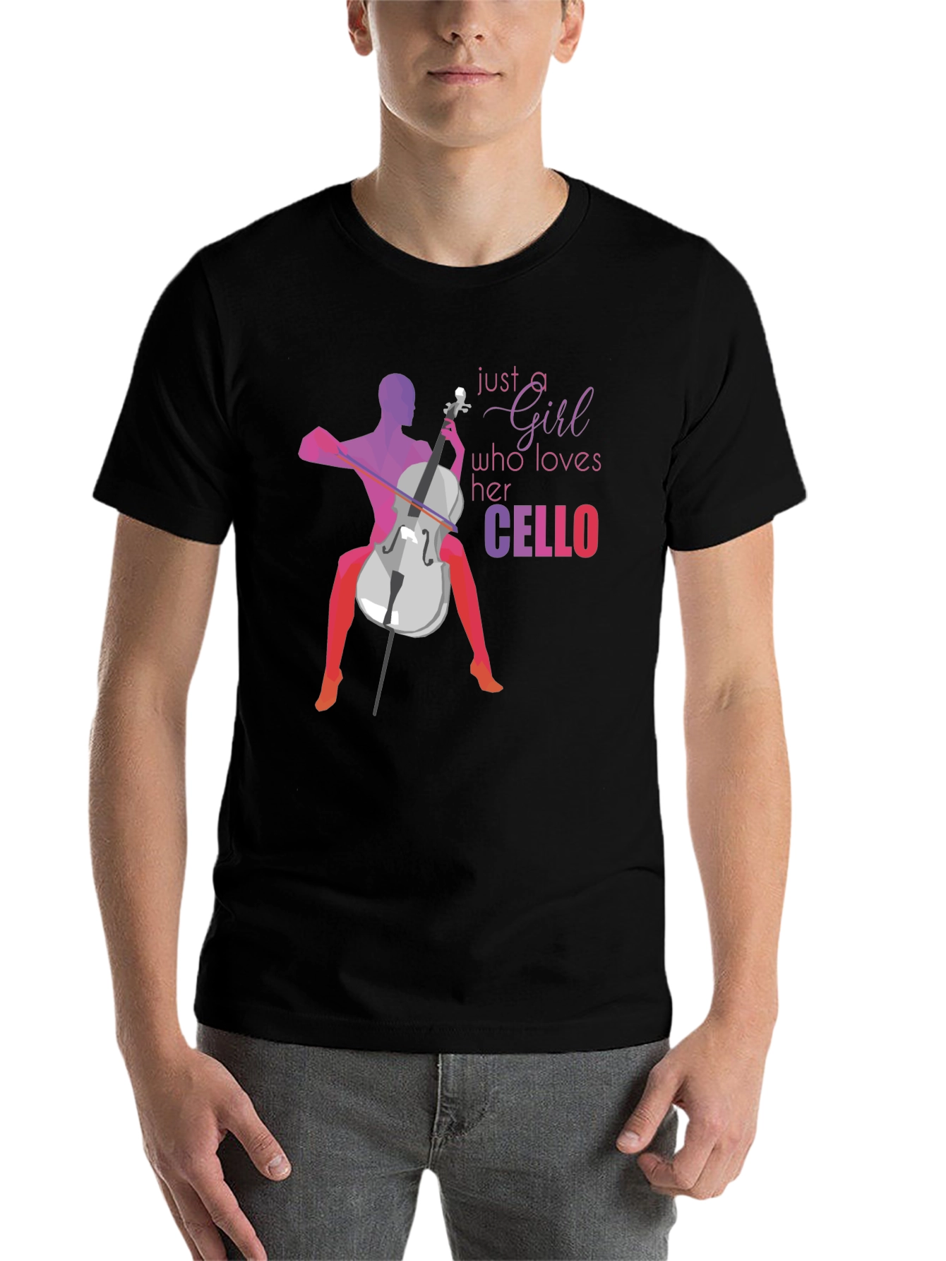 Cello Lover Graphic Tee - Just a Girl Who Loves Her Cello - 7