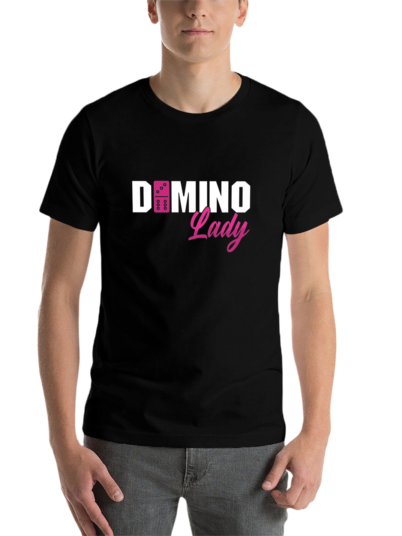 Black Domino Lady Graphic T-Shirt - Unique & Stylish Design view 7