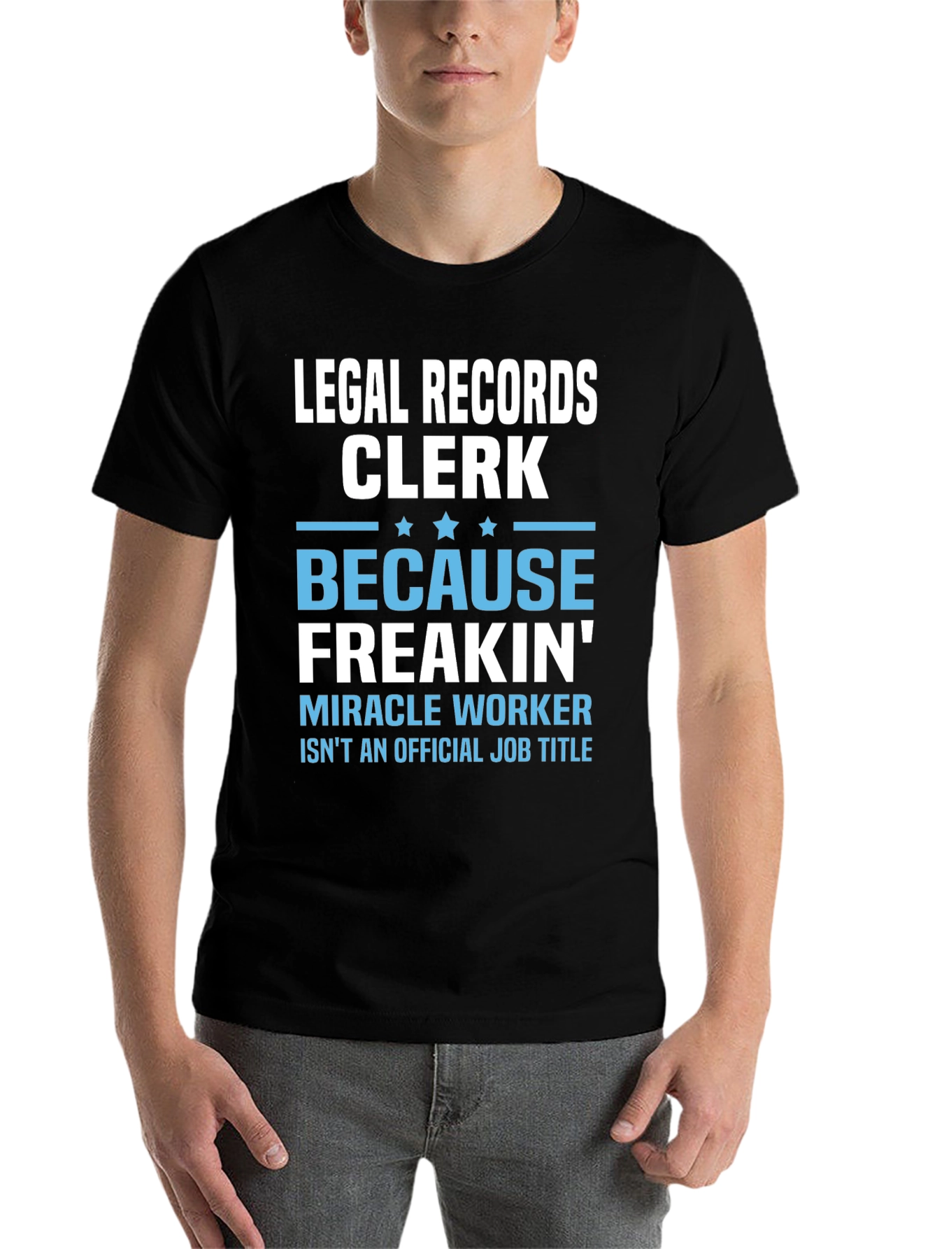 Black Legal Records Clerk Miracle Worker T-Shirt view 7